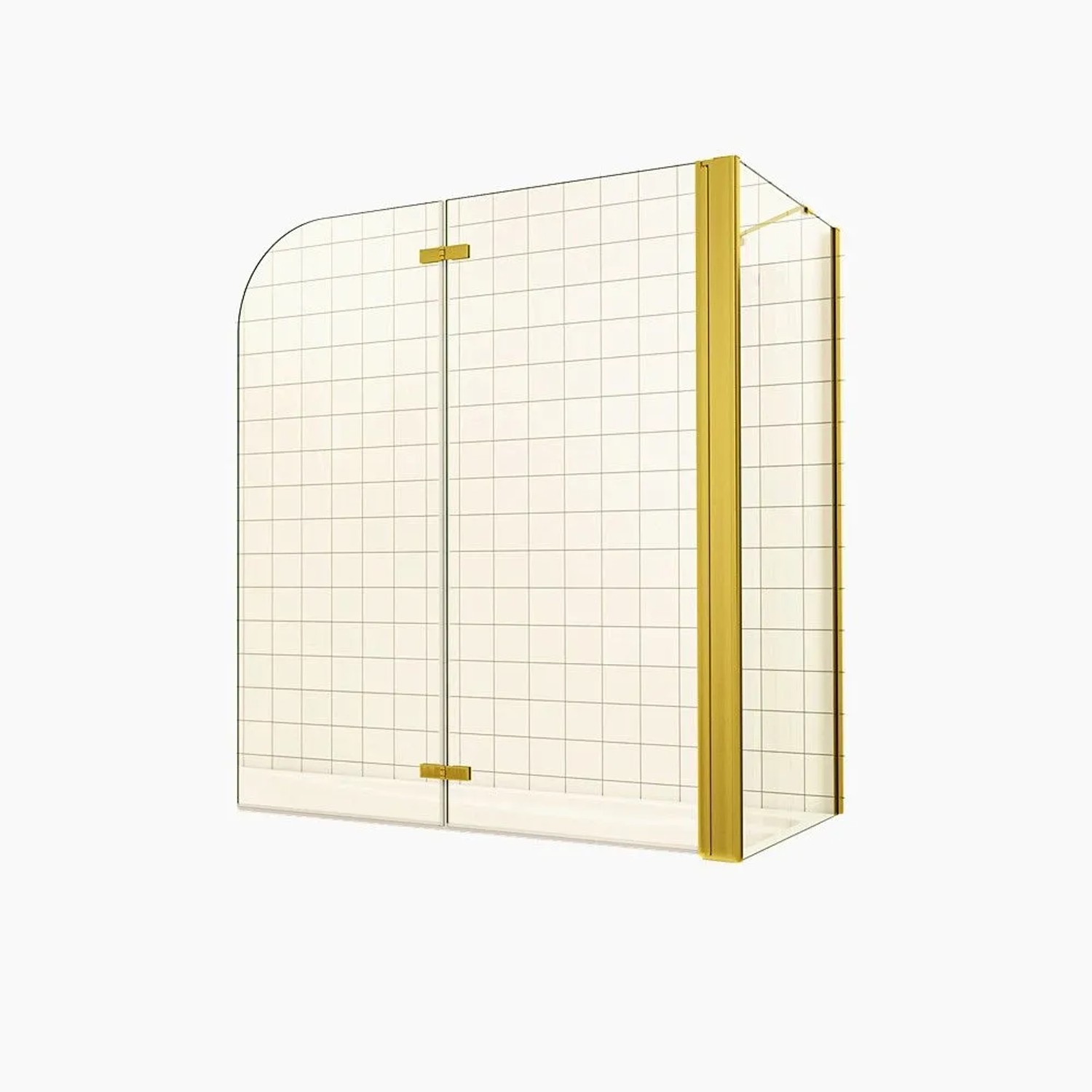 Duschparadies Badewannenaufsatz 110 x 75 x 140cm Faltwand Mit Seitewand 6mm Nano Glas Badewannenfaltwand 2tlg Gold Gebürstet
