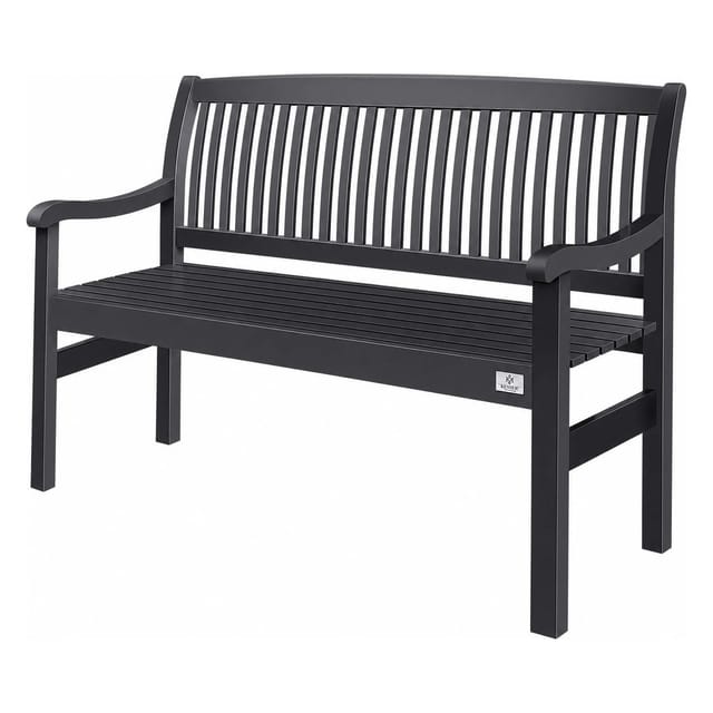KESSER Massivholz Gartenbank Wetterfest für 3-4 Personen 125 cm Anthrazit
