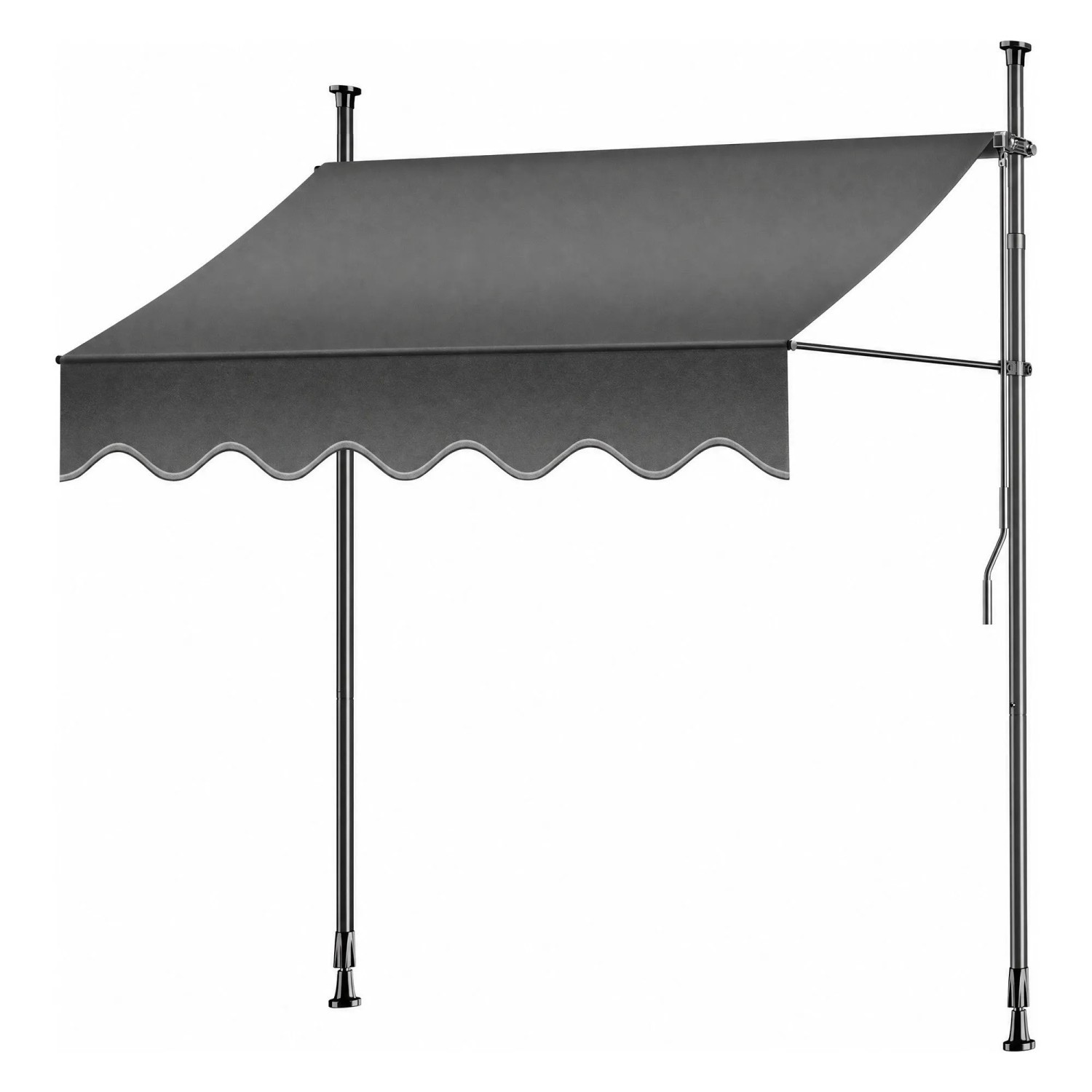 KESSER Klemmmarkise für Balkon mit Handkurbel Ohne Bohren 350 cm Anthrazit