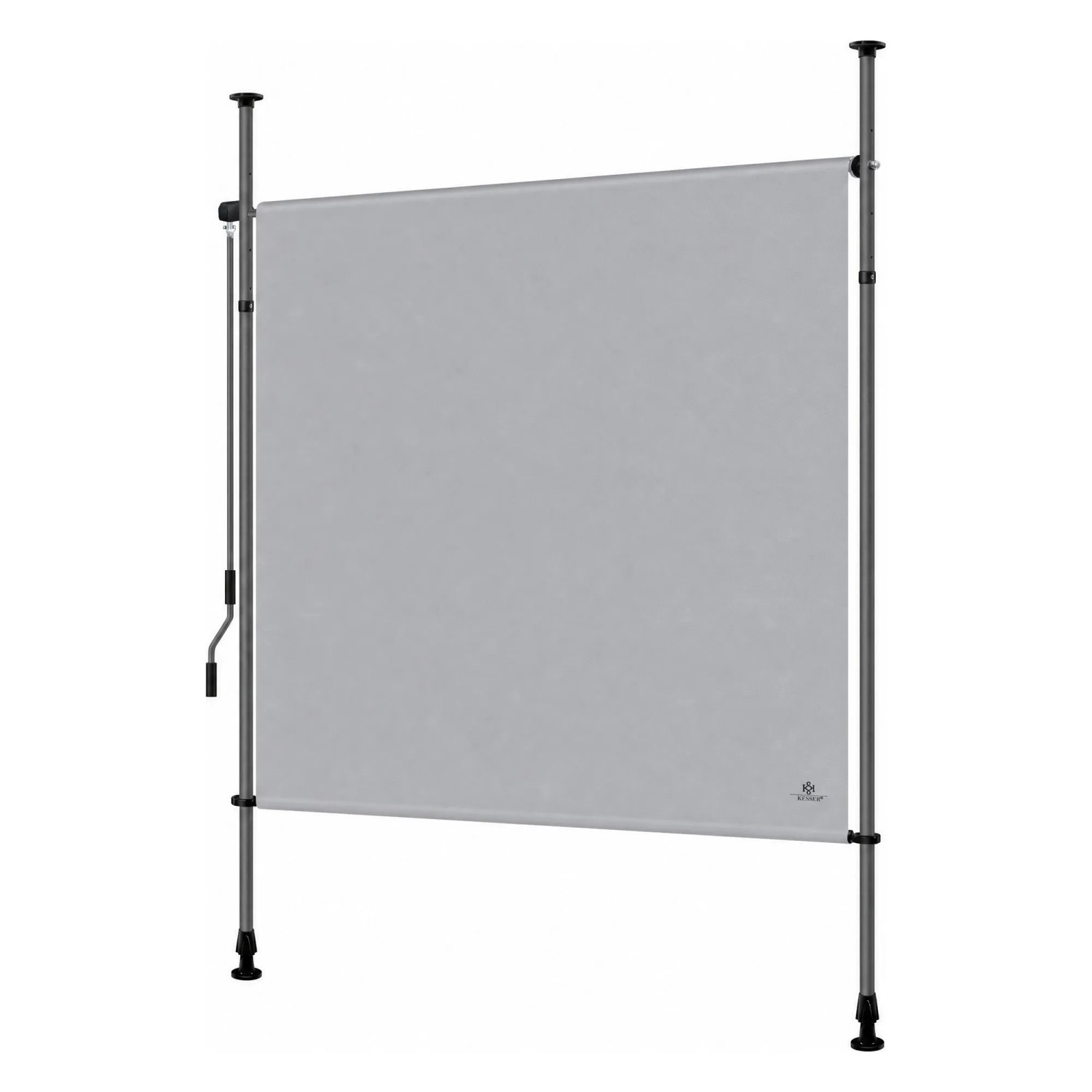 KESSER Klemmmarkise Senkrechtmarkise Blickdicht 120 x 310 cm Grau