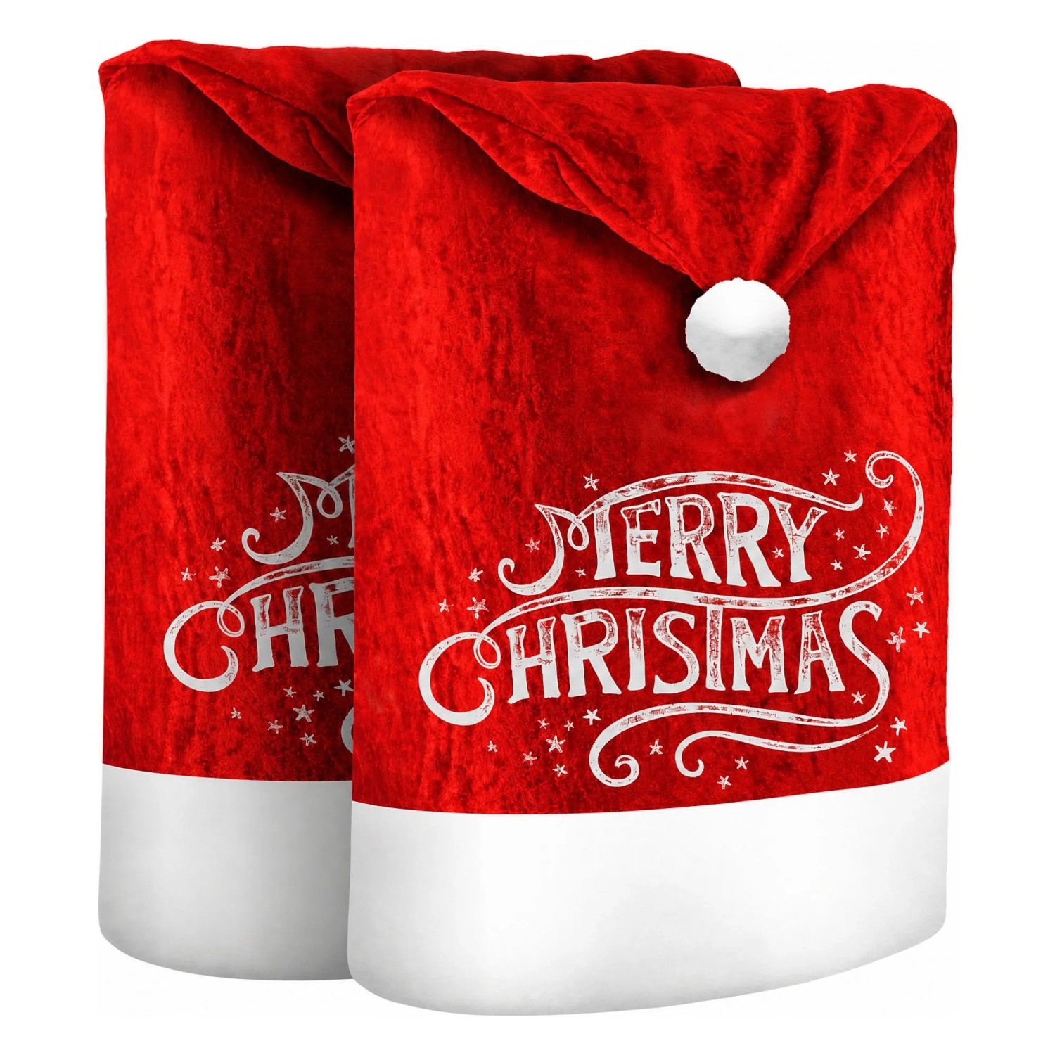 KESSER Weihnachtsstuhlüberzüge Set Motiv Merry Christmas Rot Weiß 8 Stück