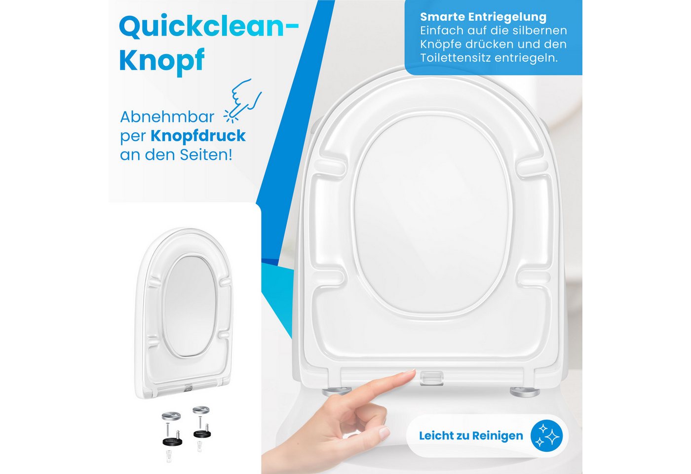 KESSER WC-Sitz D-Form mit Absenkautomatik und Softclose Weiß Bild 3