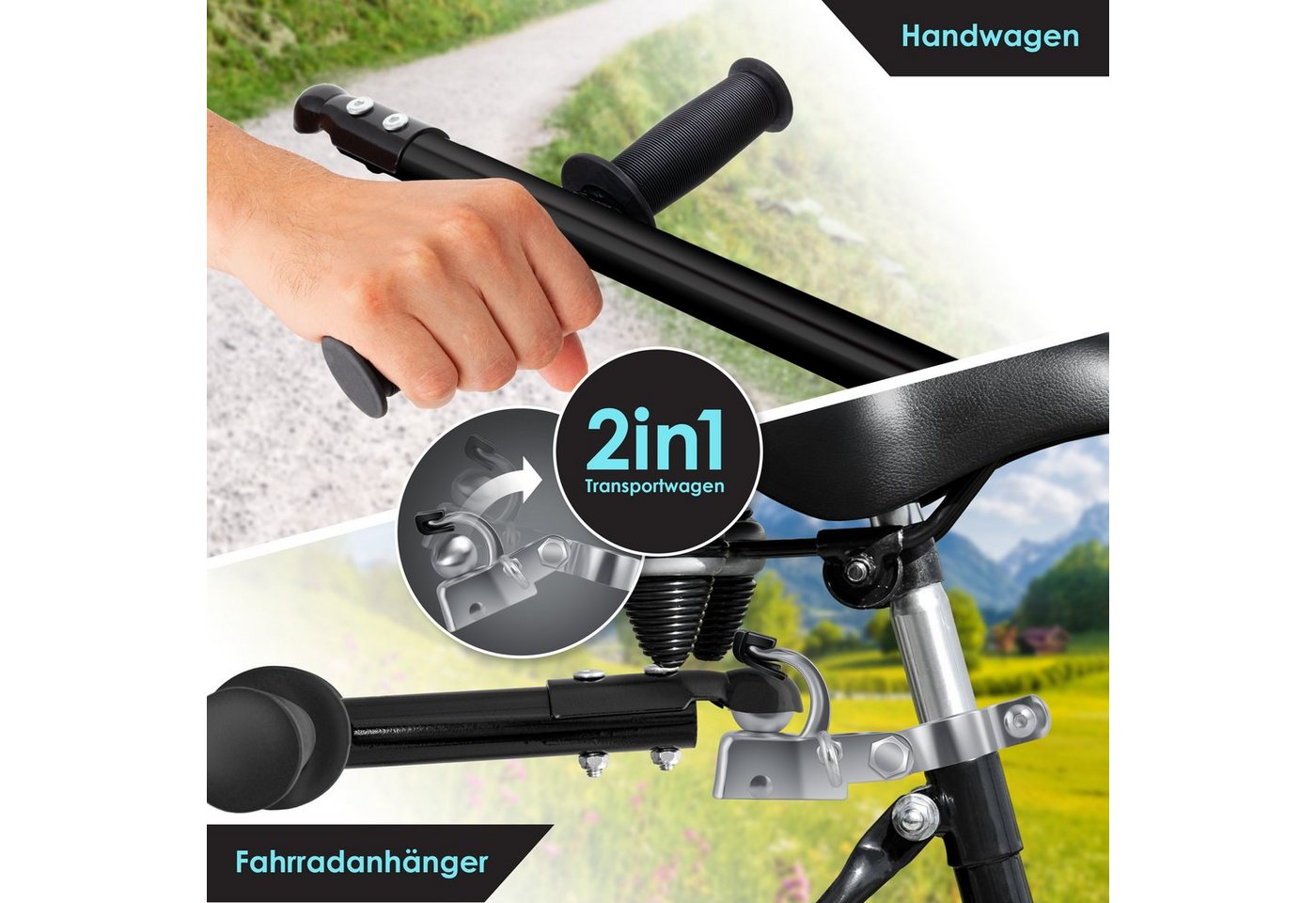 KESSER Fahrradanhänger Lastenanhänger 70, Traglast Bis 60 kg Grau Bild 3