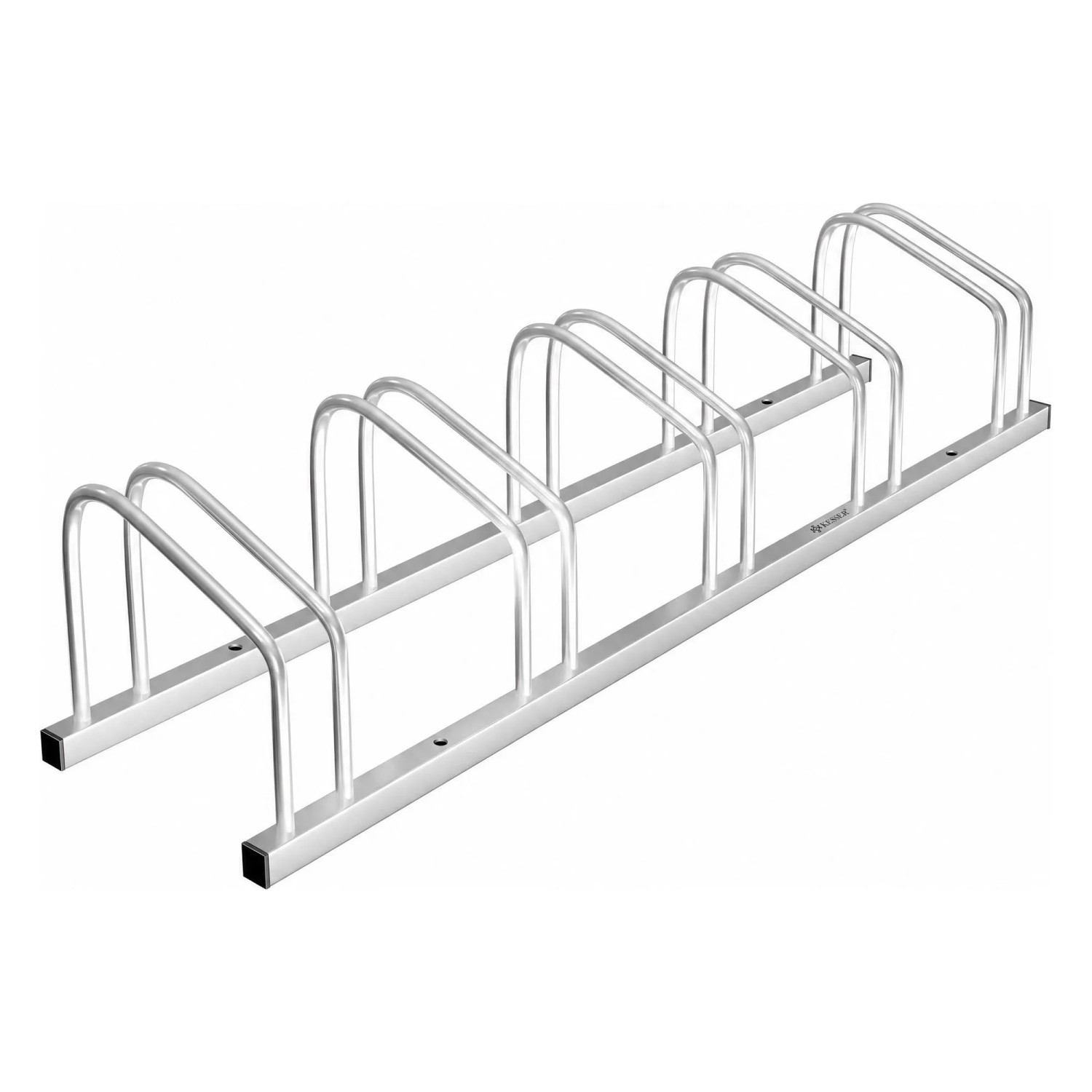 KESSER Fahrradständer mit Parkschild Boden und Wand Silber für 5 Fahrräder