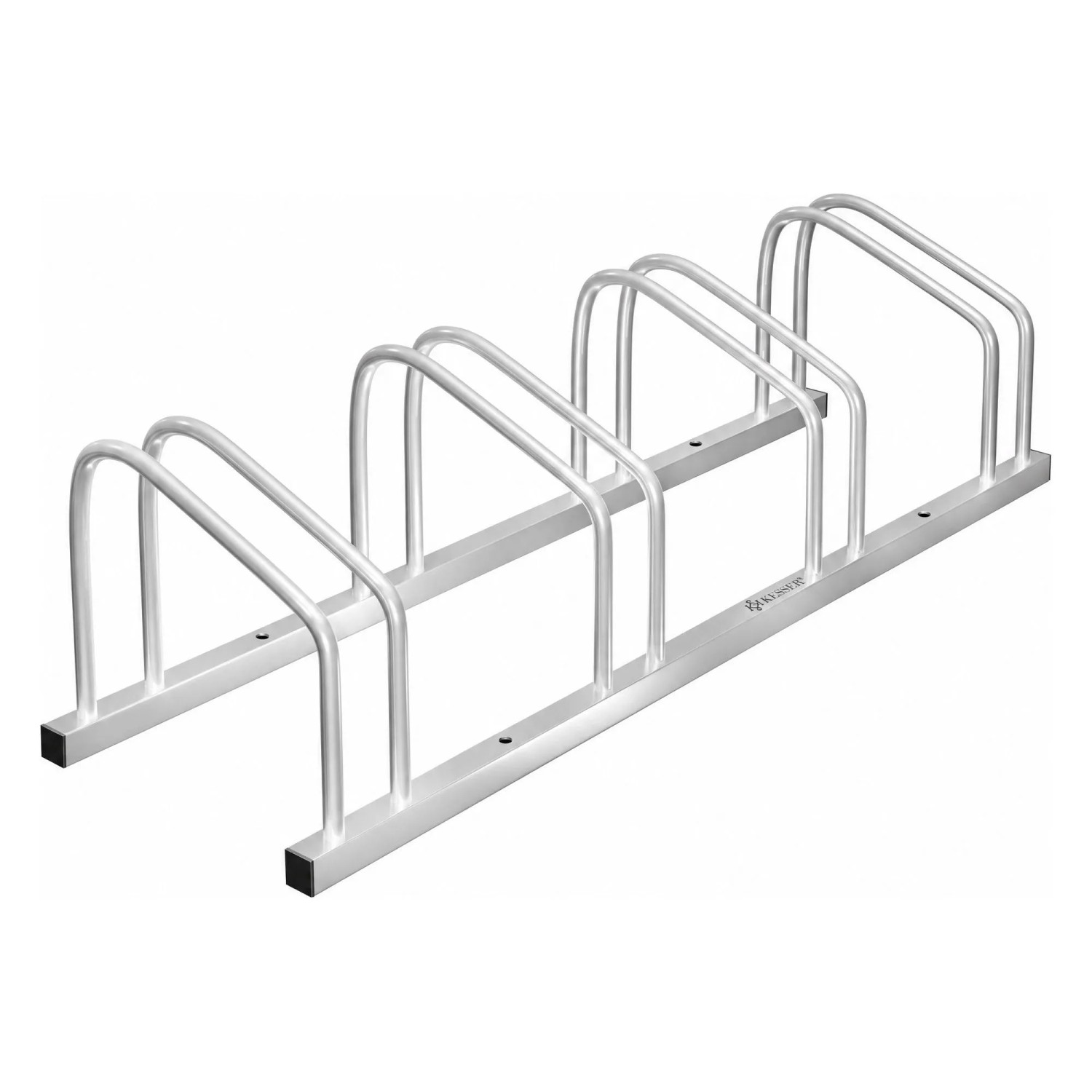 KESSER Fahrradständer mit Parkschild Boden und Wand Silber für 4 Fahrräder