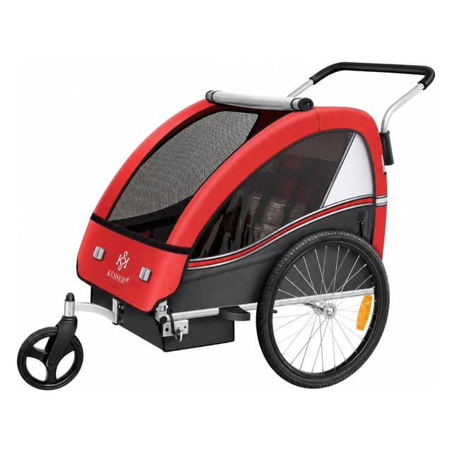 KESSER Kinderfahrradanhänger Sport RX 2 In 1 Fahrradanhänger und Jogger Rot