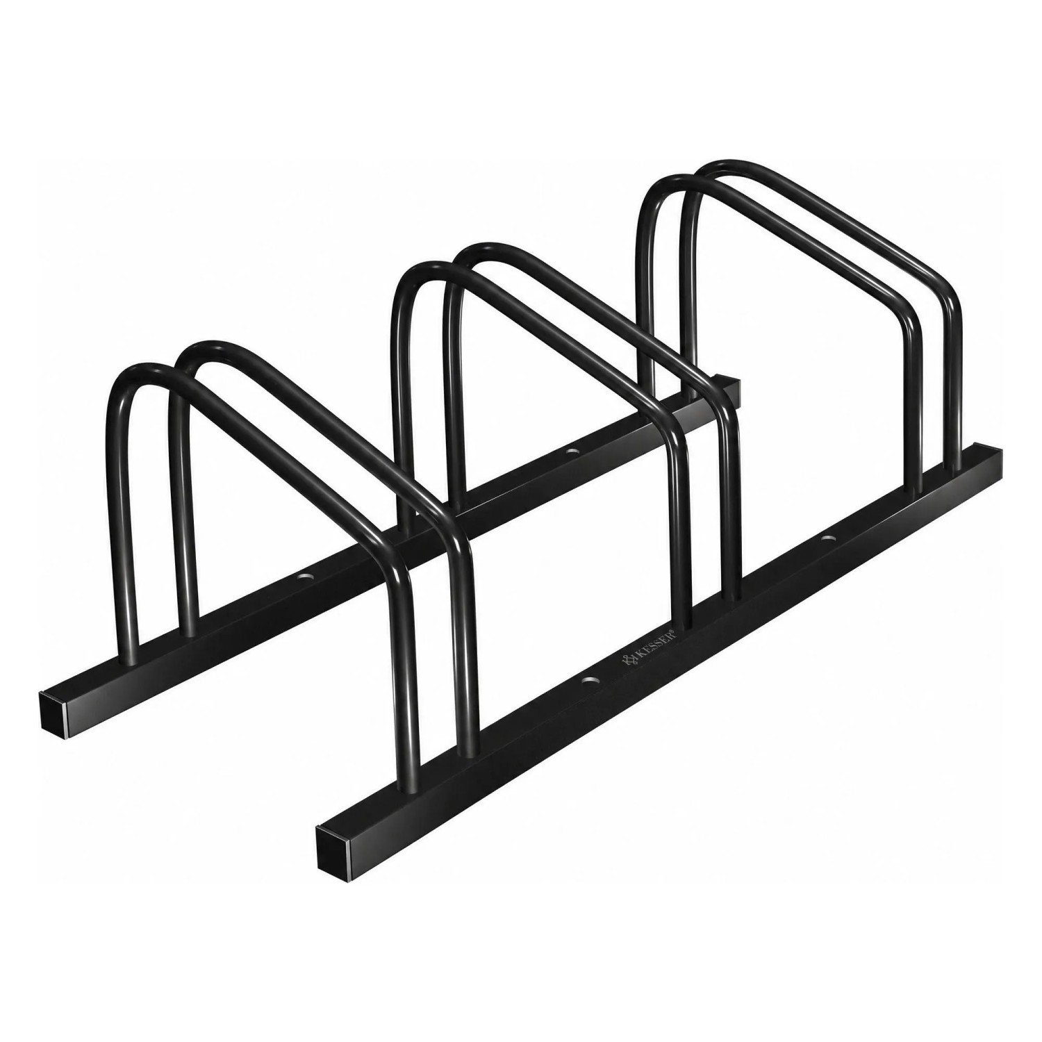 KESSER Fahrradständer mit Parkschild Boden und Wand Schwarz für 3 Fahrräder
