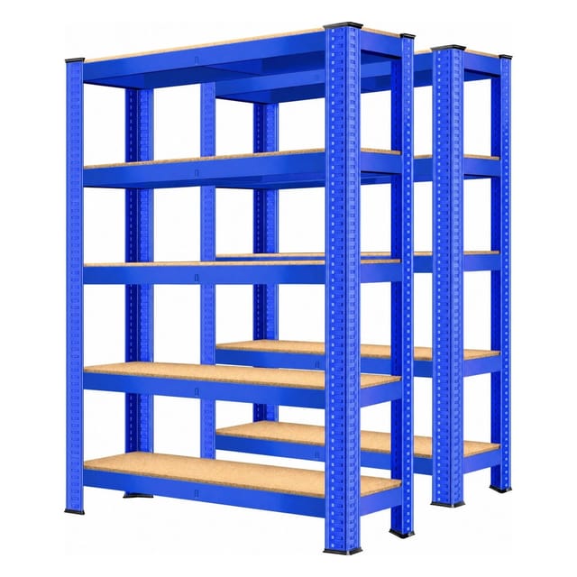 MASKO Schwerlastregale 180 x 90 x 40 cm 5 Böden 875 kg Blau 2er Set