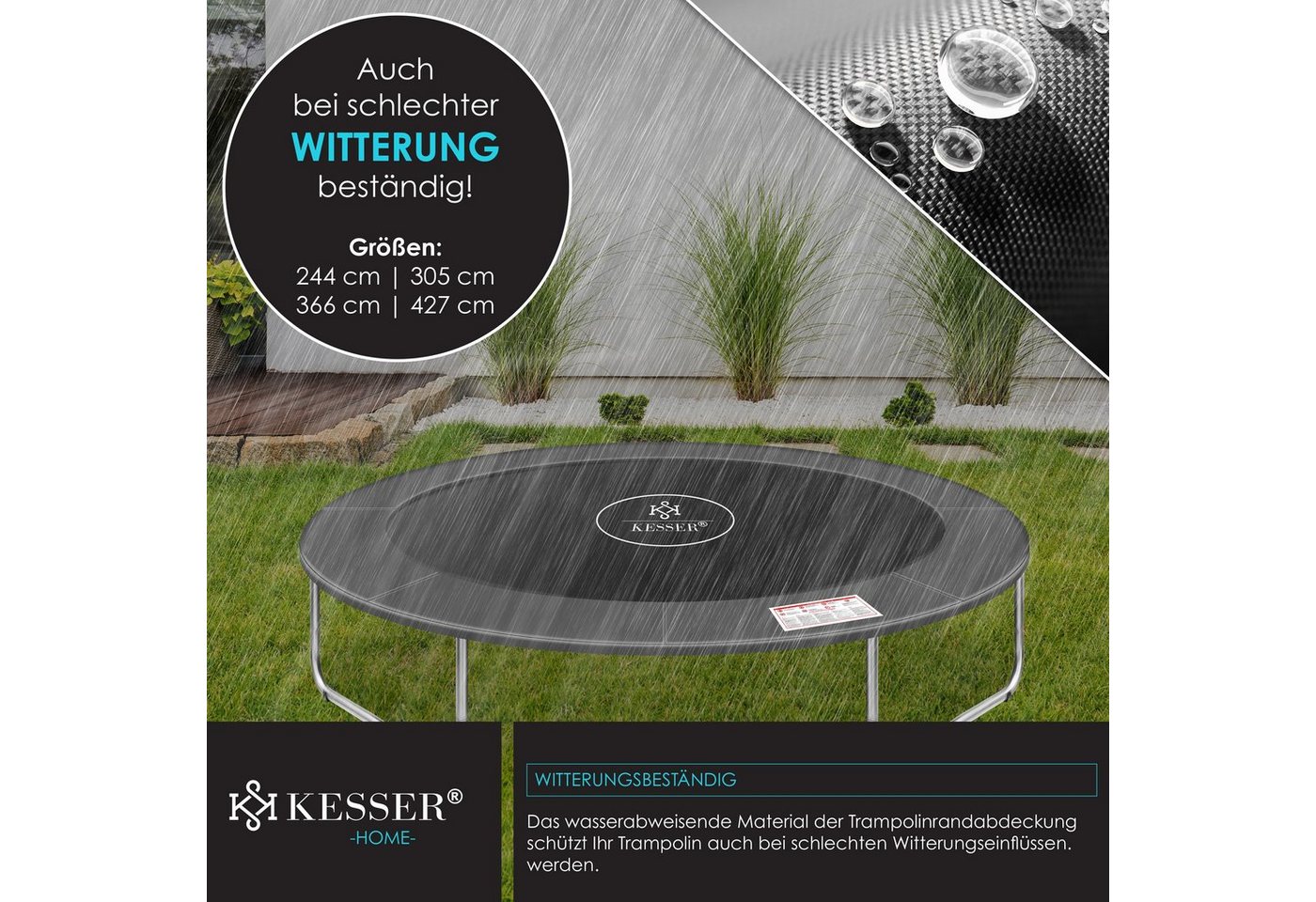 KESSER Trampolin-Randabdeckung UV-beständig für Trampolin 426 cm Anthrazit Bild 5