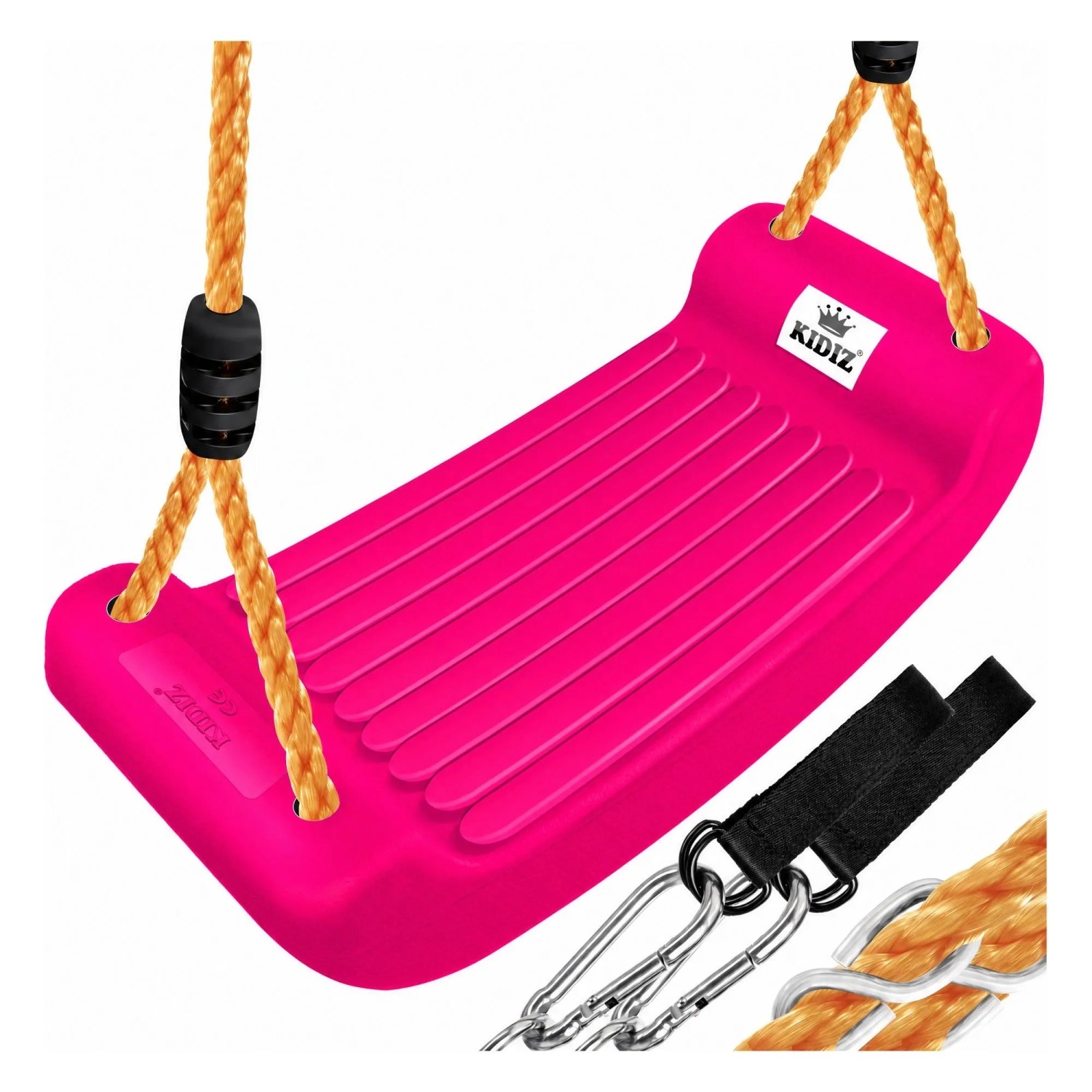 KIDIZ Kinderschaukel Set Brettschaukel Kunststoff inkl. Zubehör Pink