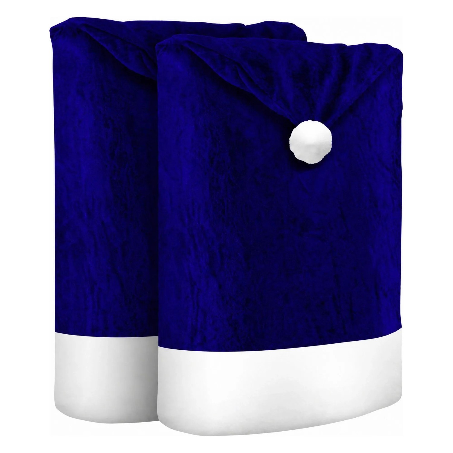 KESSER Weihnachtsstuhlüberzüge Set Motiv Weihnachtsmütze Blau Weiß 8 Stück