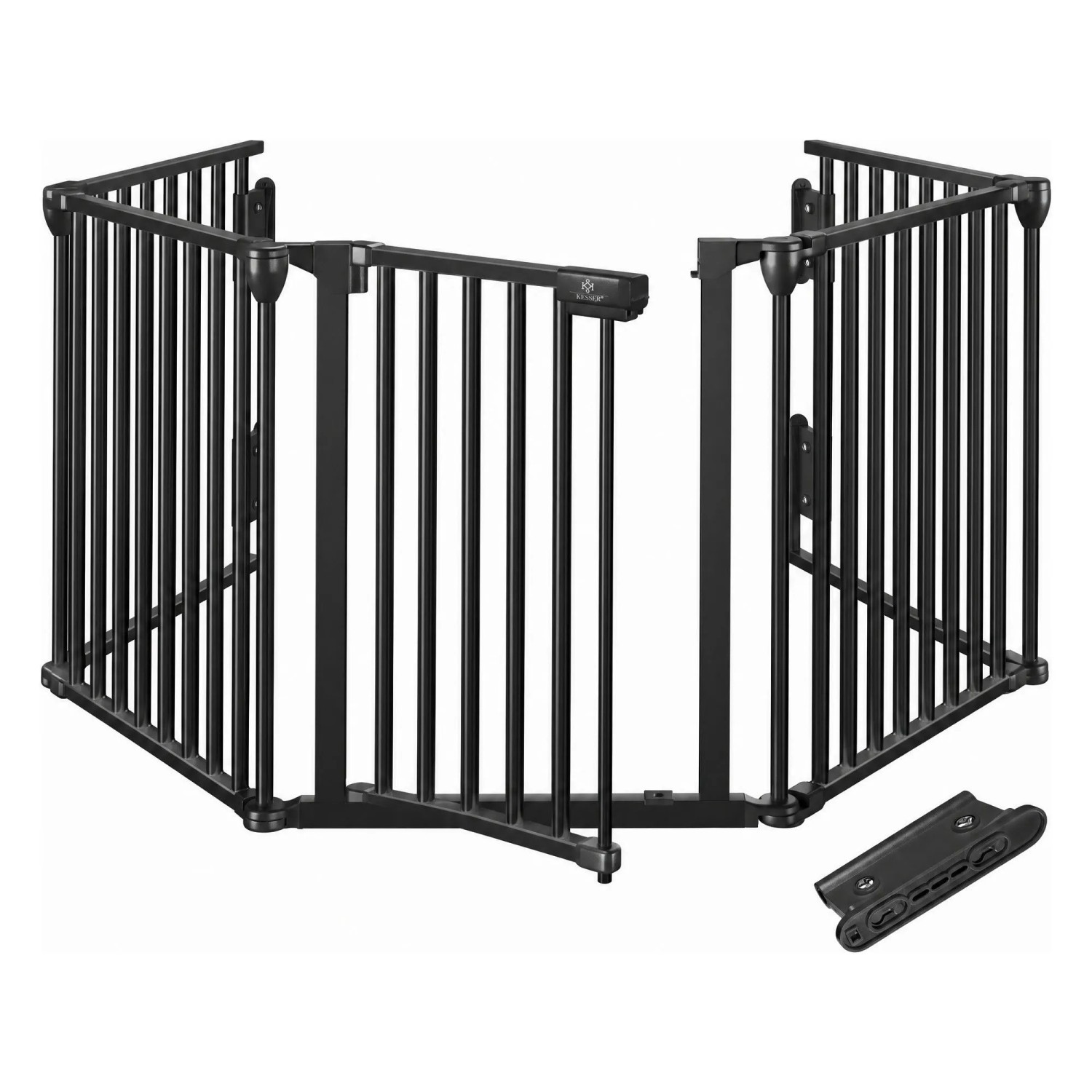 KESSER Kaminschutzgitter Ofenschutzgitter mit Tür Metall 540 cm Schwarz