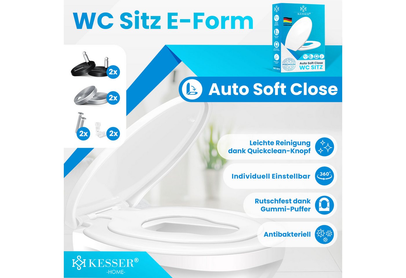 KESSER WC-Sitz Family mit Absenkautomatik und Softclose Weiß Bild 2
