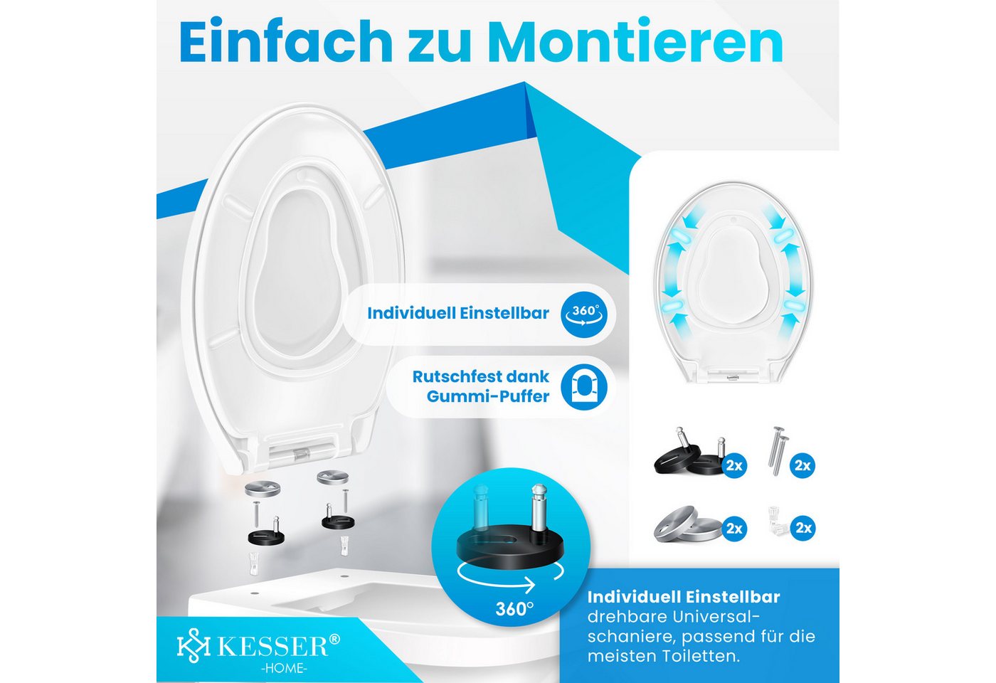 KESSER WC-Sitz Family mit Absenkautomatik und Softclose Weiß Bild 4