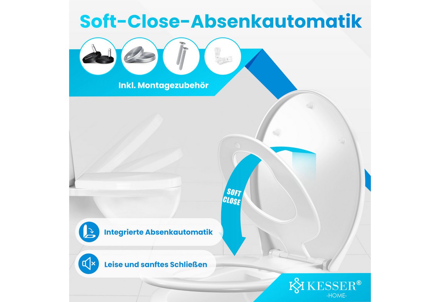KESSER WC-Sitz Family mit Absenkautomatik und Softclose Weiß Bild 5
