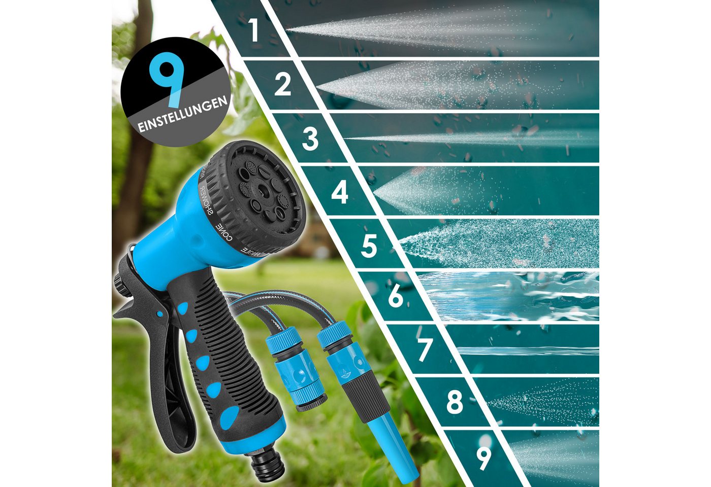 KESSER Automatische Schlauchtrommel mit Handbrause 30 m Blau Bild 2
