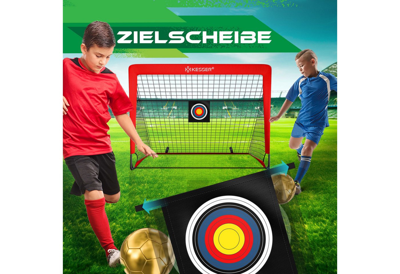 KESSER Fußballtor für Kinder Kinderfußballtor Rot 2er Set 2 Tore Bild 2