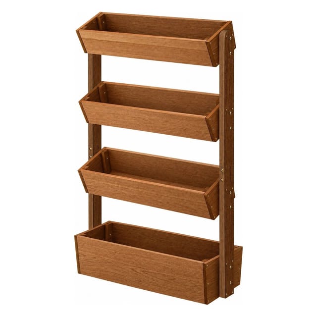 KESSER Hochbeet mit Etagen Pflanztreppe Etagenhochbeet 4 Etagen Braun
