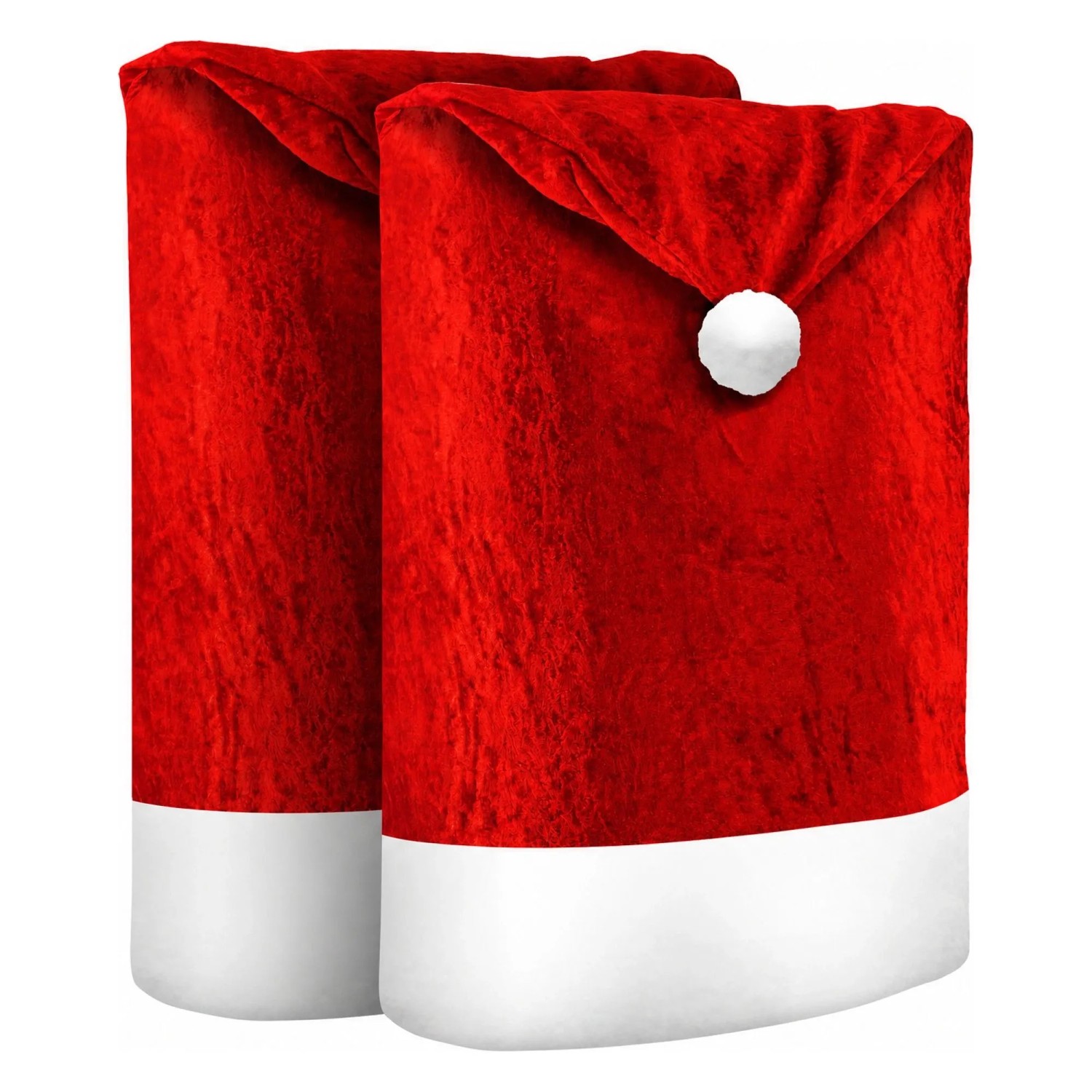 KESSER Weihnachtsstuhlüberzüge Set Motiv Weihnachtsmütze Rot Weiß 8 Stück