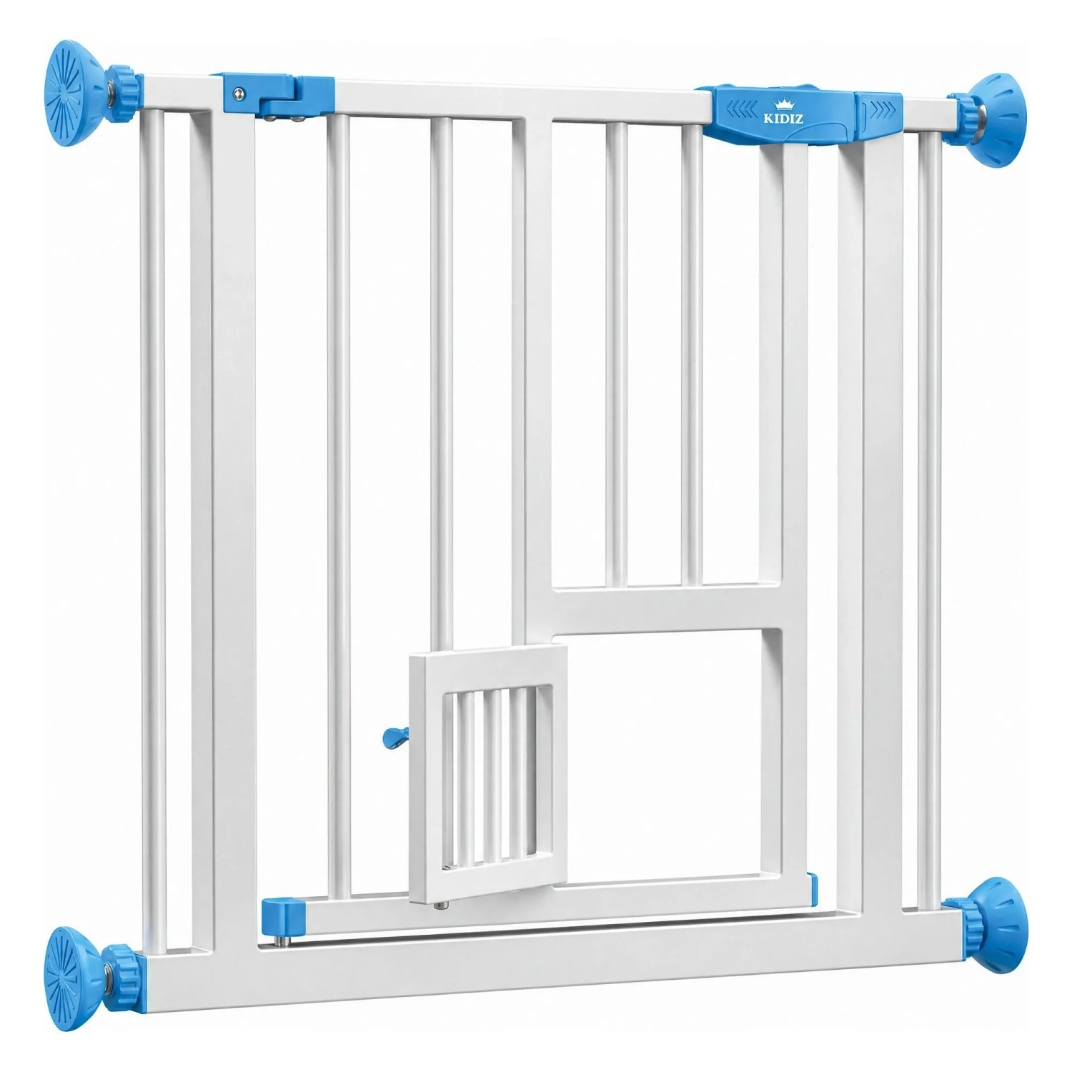 KIDIZ Absperrgitter Zum Klemmen mit Katzenklappe 102 Bis 108 cm Blau