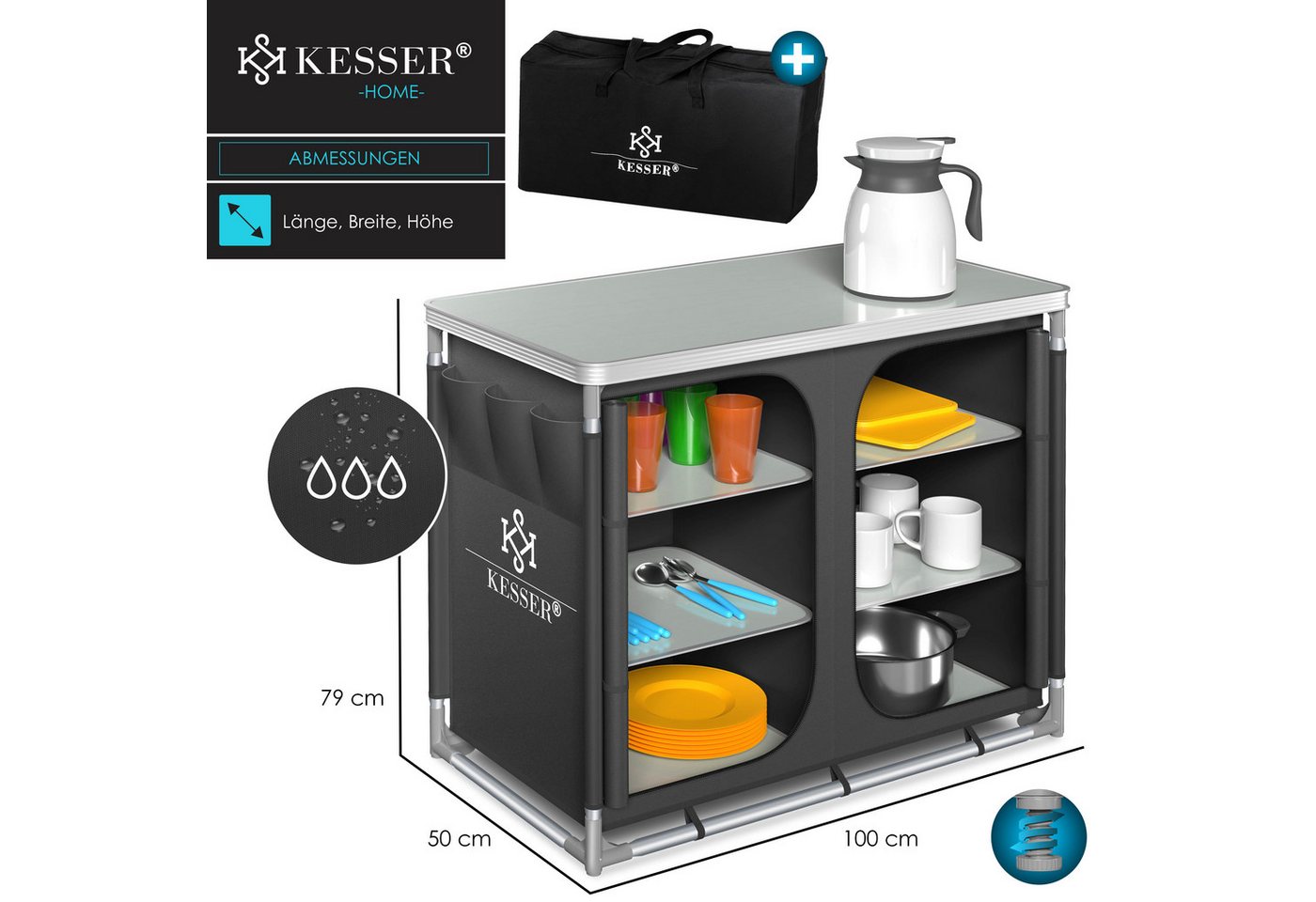 KESSER Campingschrank Campingküche mit Aluminiumgestell Typ F6 Anthrazit Bild 4
