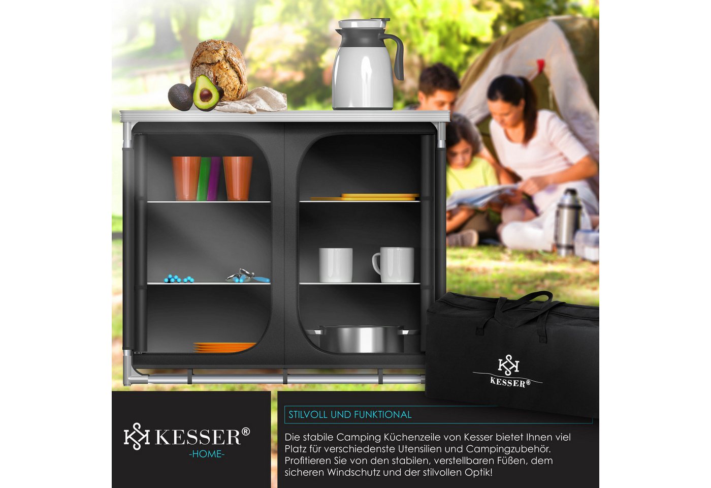 KESSER Campingschrank Campingküche mit Aluminiumgestell Typ F6 Anthrazit Bild 5
