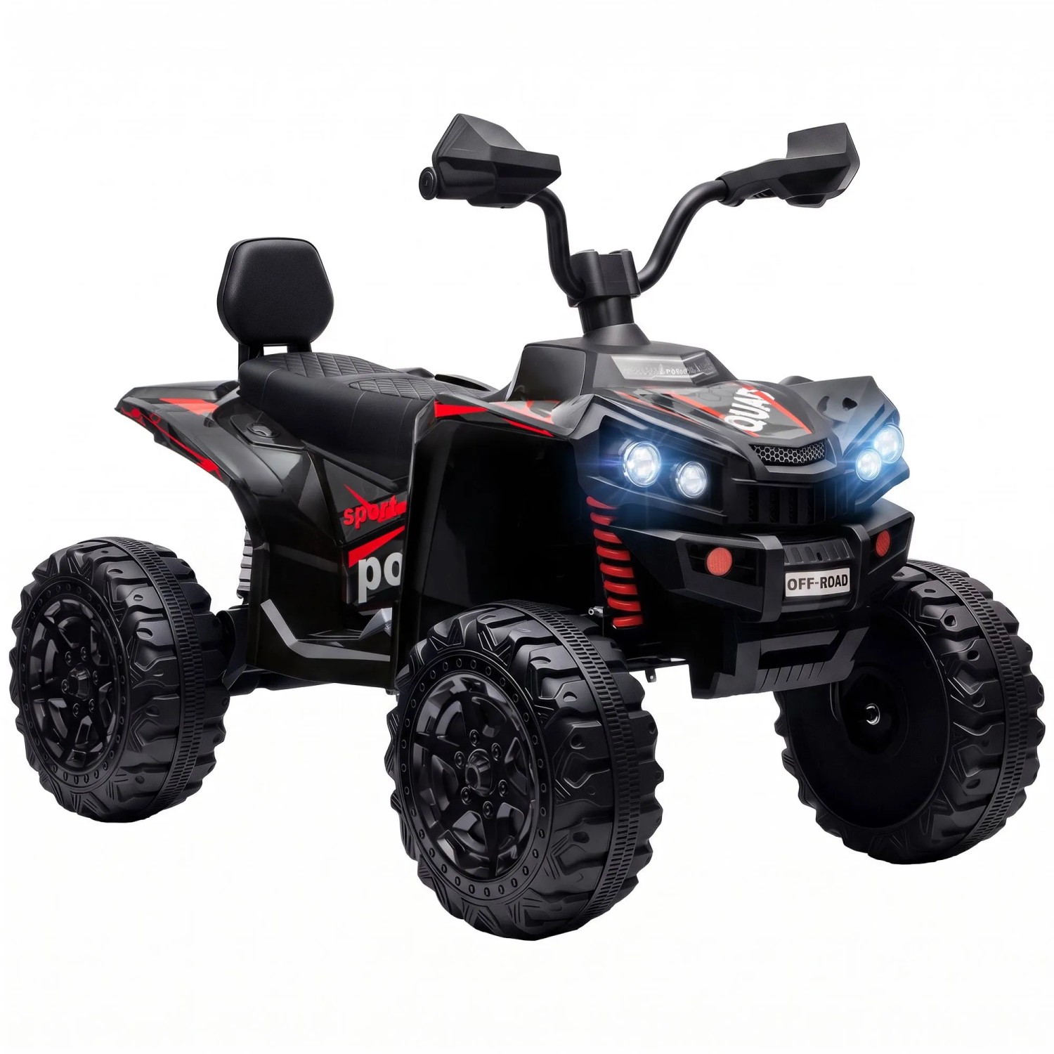 AIYAPLAY Kinderquad Metall Kunststoff 106L x 63B x 76H cm Schwarz