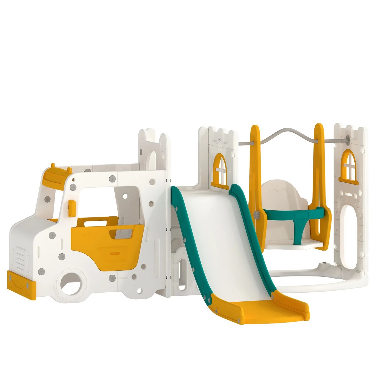 AIYAPLAY Kinderrutsche Set HDPE 186L x 176B x 86H cm Weiß