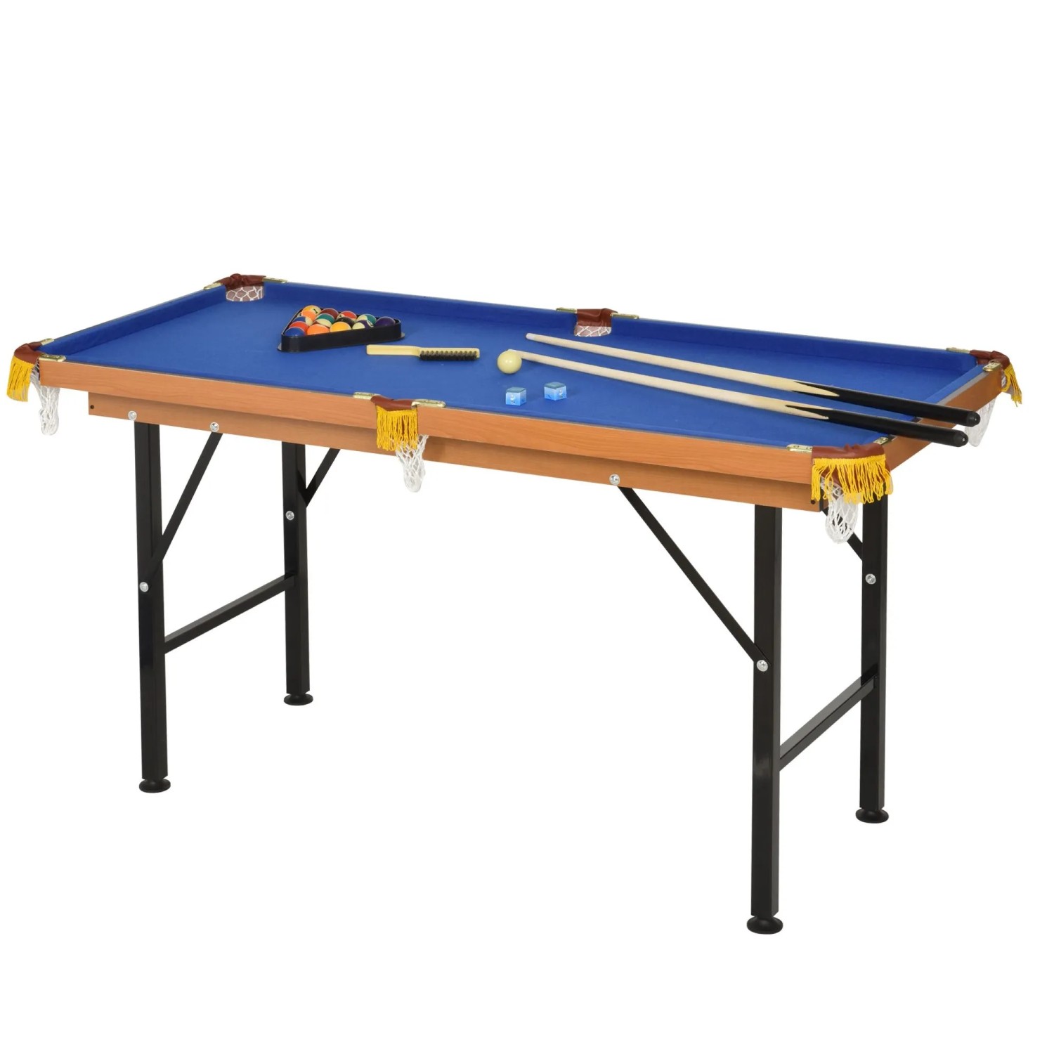 HOMCOM Billardtisch Metall MDF 140 x 63 x 75 cm Himmelblau