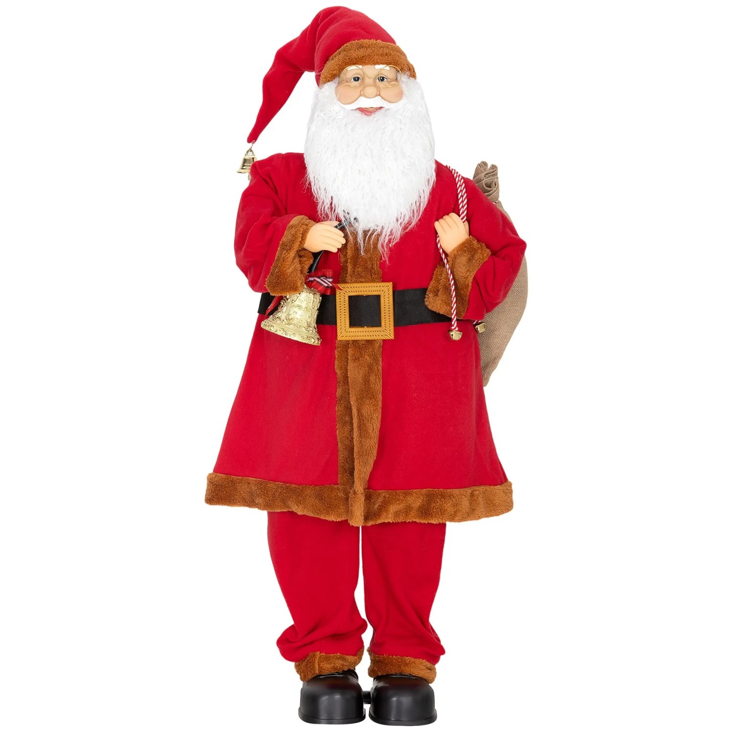 HOMCOM Weihnachtsmann-Figur Stahl Polyester 45 x 35 x 120 cm Rot