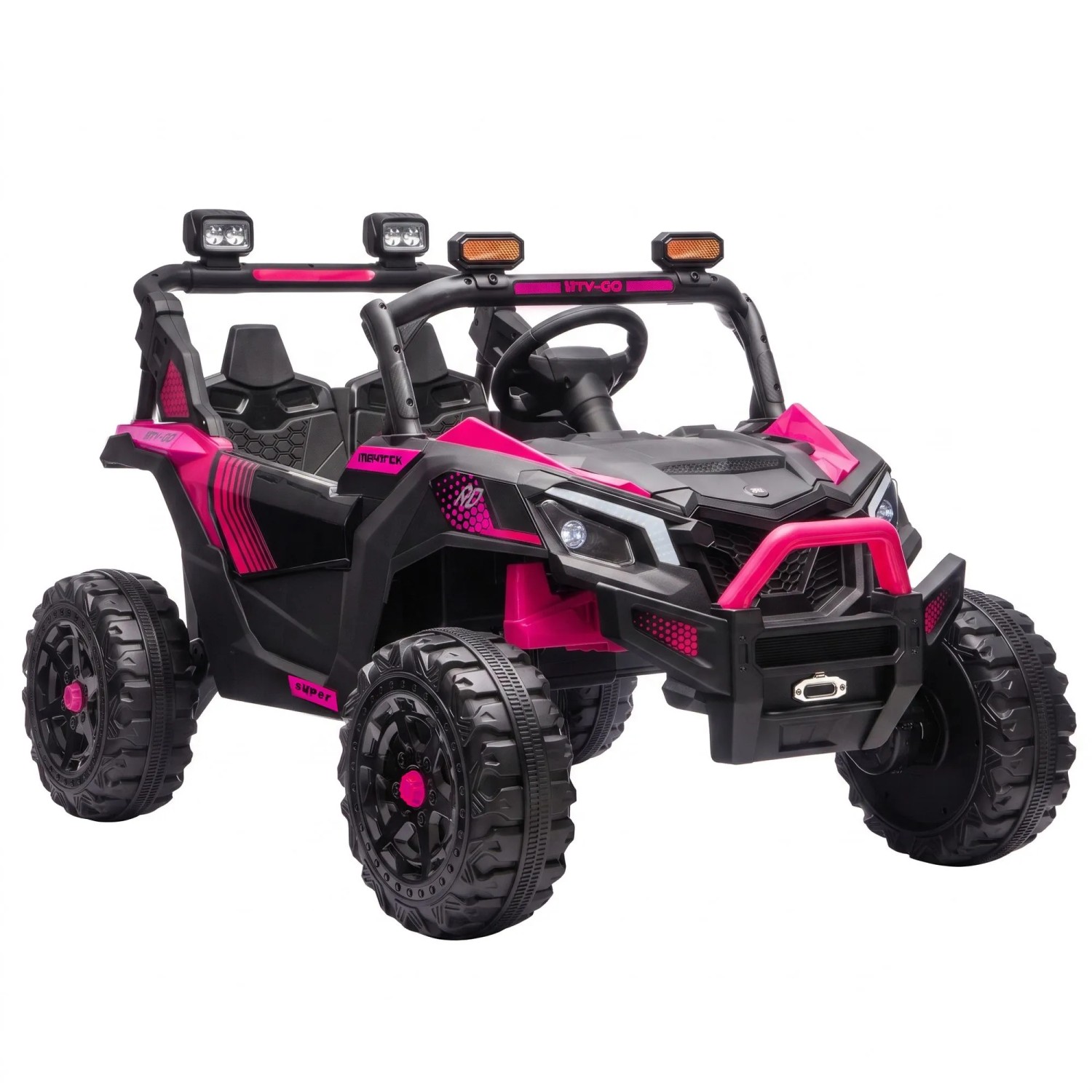 AIYAPLAY Kinder Elektroauto Metall Kunststoff 121L x 79B x 77H cm Rosa