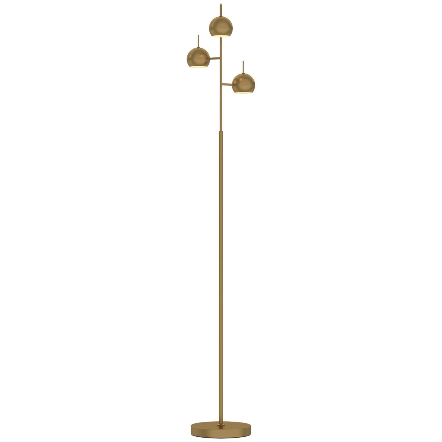 HOMCOM Stehlampe Stahl Zement 23 x 23 x 165 cm Goldfarben