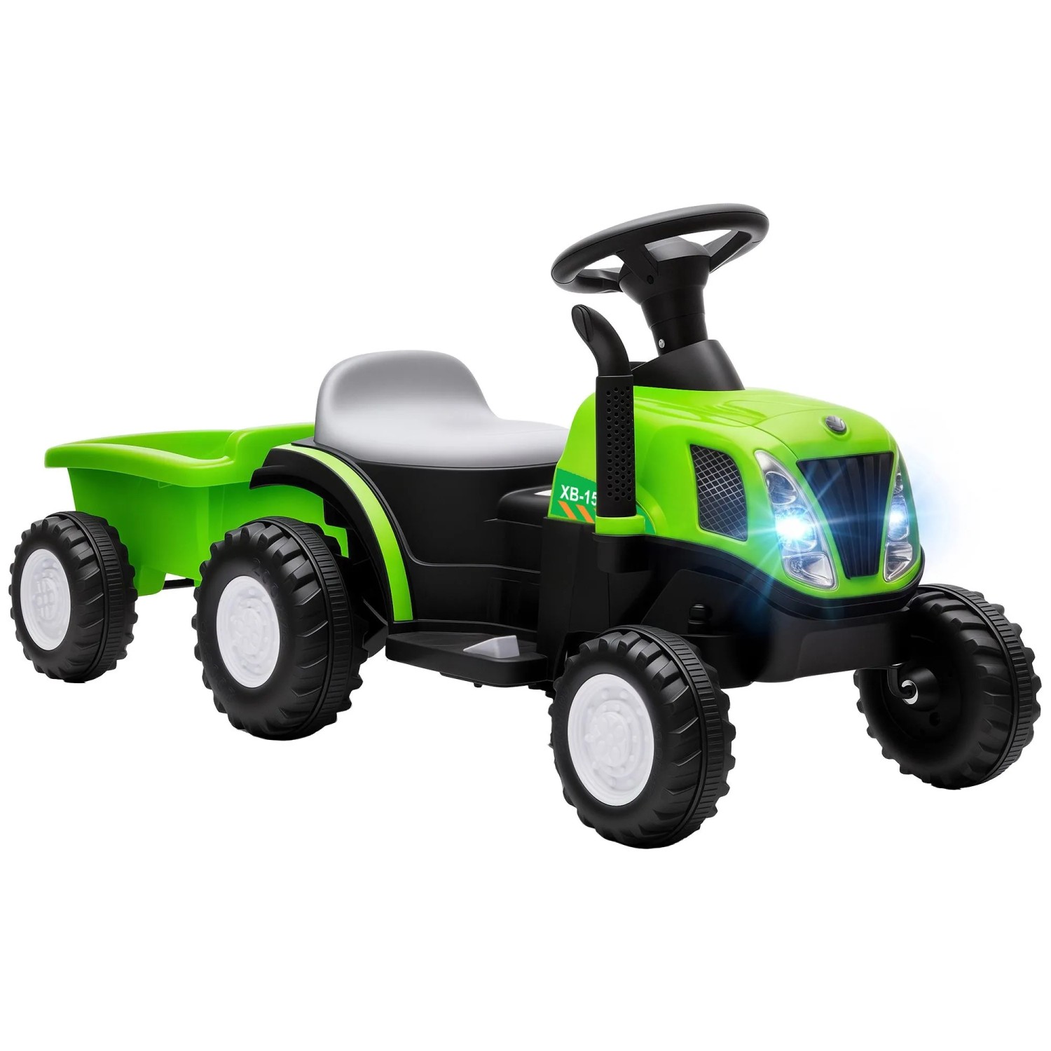 AIYAPLAY Elektrischer Traktor Kunststoff Metall 106L x 40,5B x 48,5H cm Grün