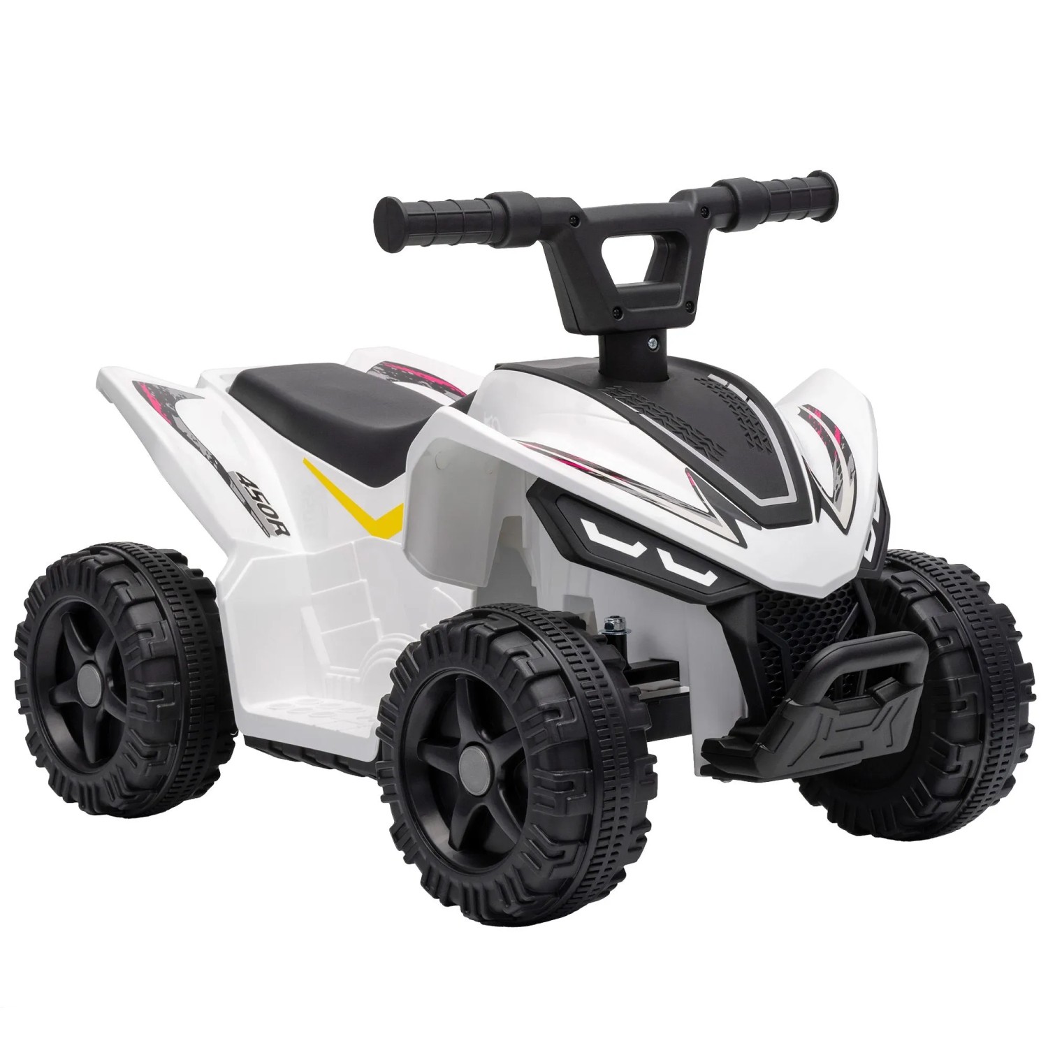 AIYAPLAY Kinder Quad Stahl Kunststoff 67 x 38,5 x 43 cm Weiß