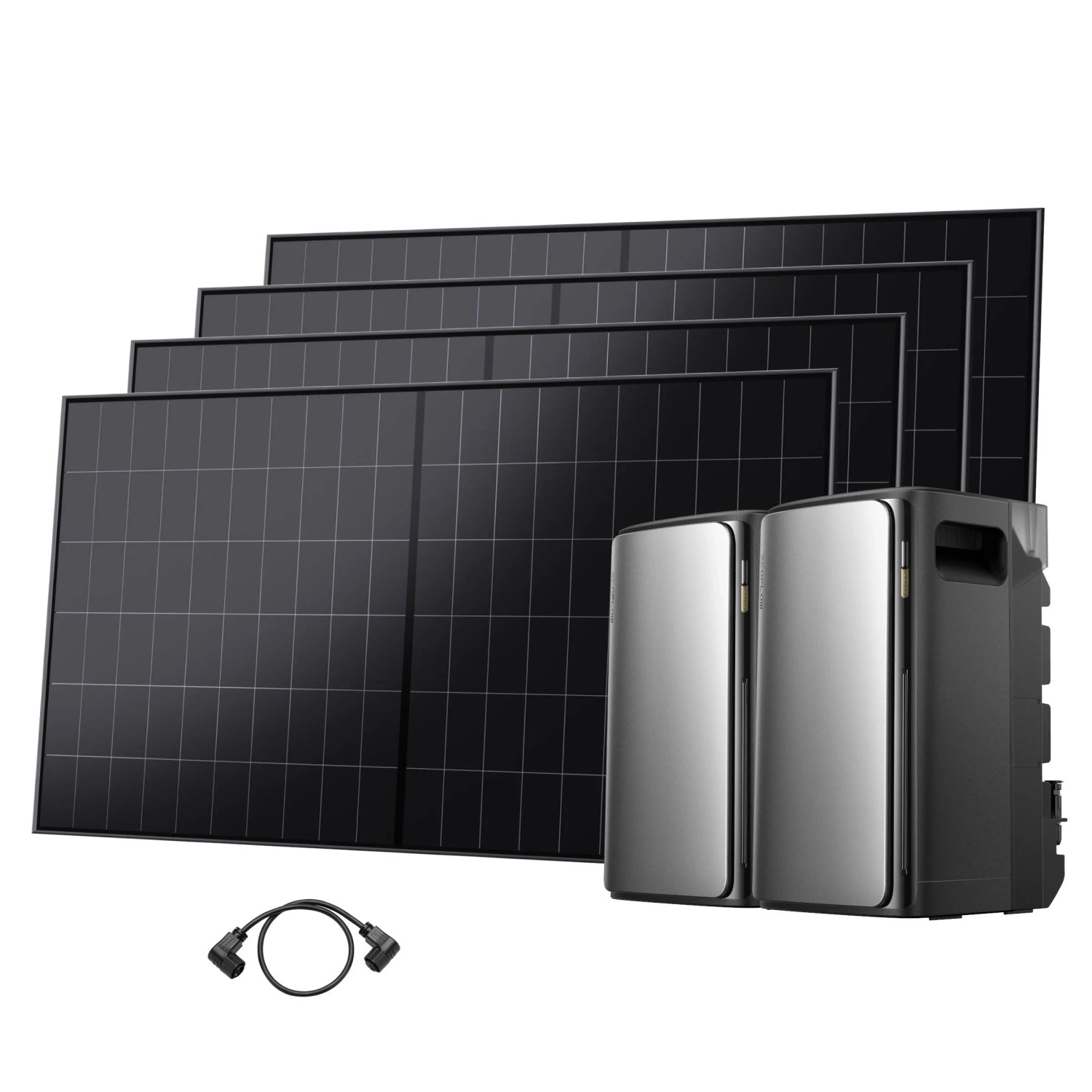 EcoFlow Balkonkraftwerk 2 x STREAM Ultra 3,84 kWh 4 x 525 Wp mit Parallelkabel