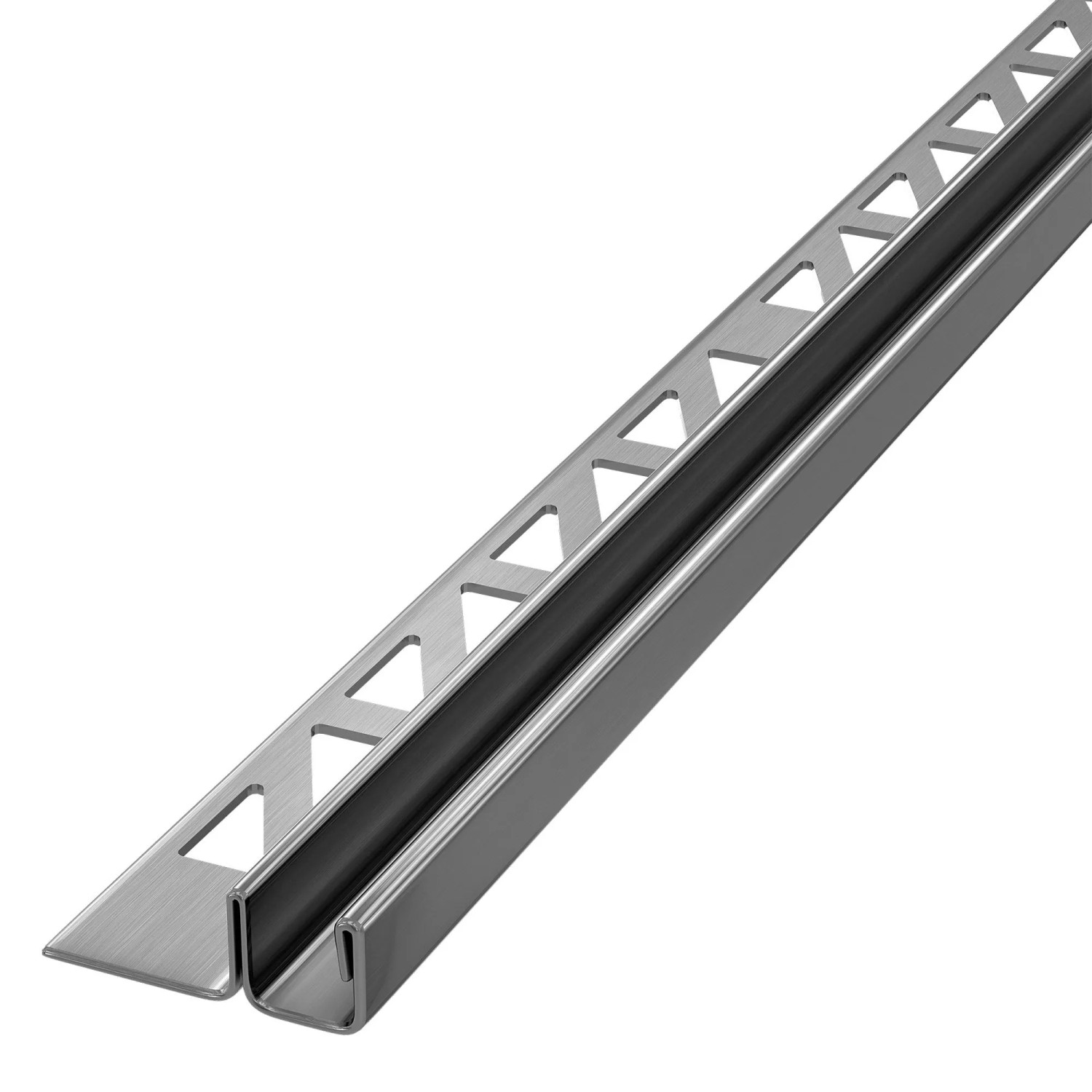 Dalsys Glas-Fliesenprofil U-Profil Edelstahl 250cm x 11mm x 12,5mm