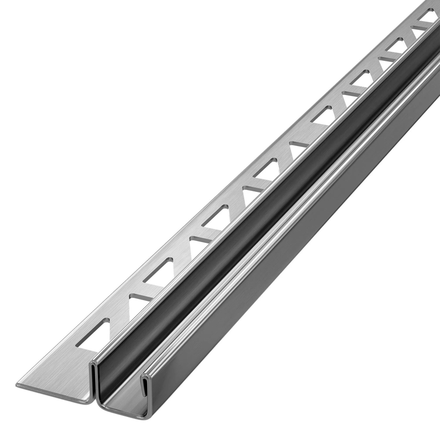 Dalsys Glas-Fliesenprofil U-Profil Edelstahl 200cm x 13mm x 12,5mm