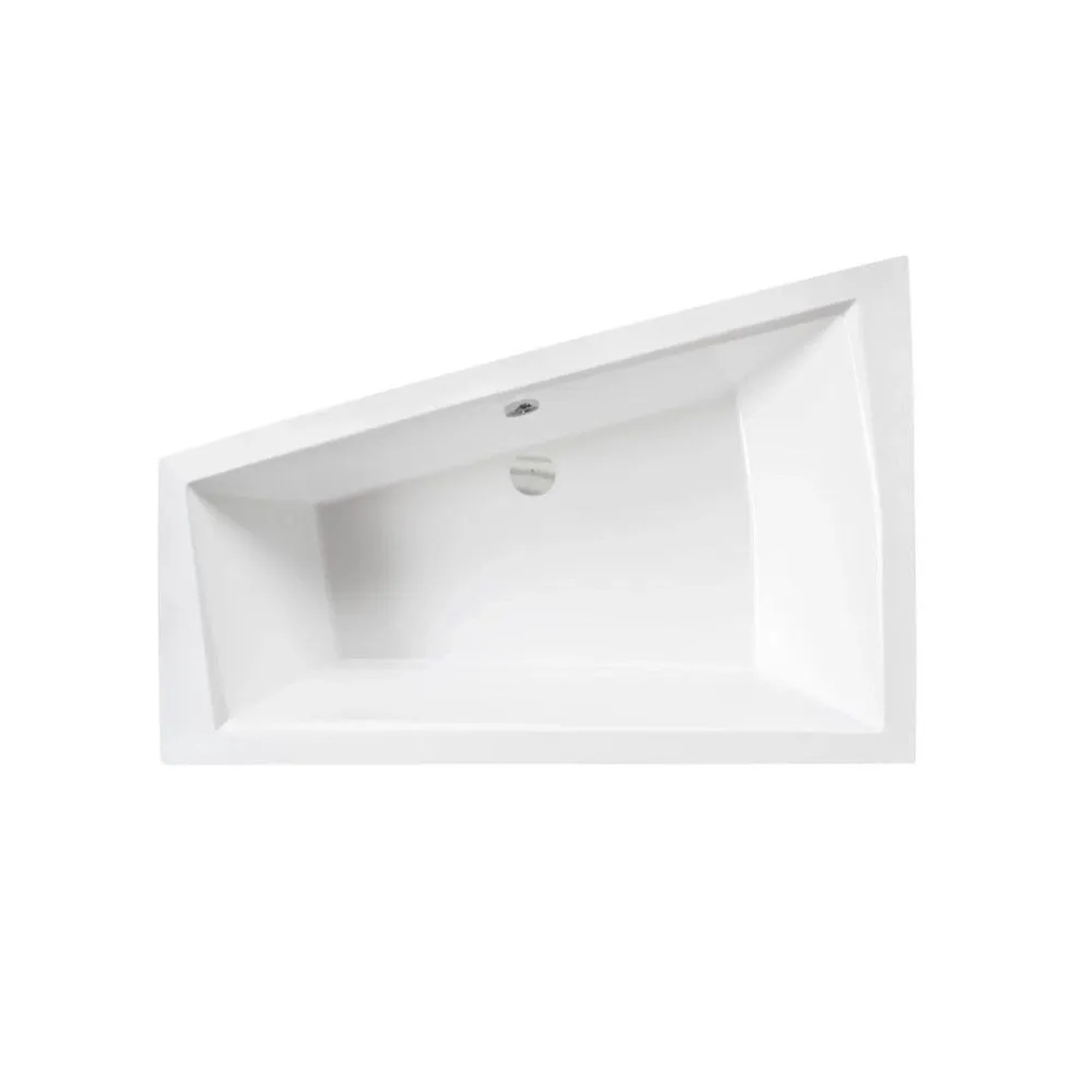 Bad Land Eckbadewanne Links 170x125 mit Styroporverkleidung und Bambus-Badewannenablage mit KODI-Kopfstütze inkl. Ablauf & Füße