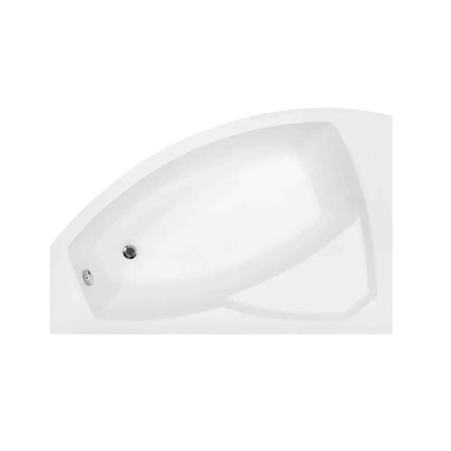 Bad Land Eckbadewanne 170x110 Links mit Weißer Kopfstütze inkl. Ablauf & Füße