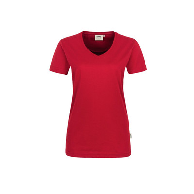 Damen V-Shirt Mikralinar® 181, rot, Größe 5XL