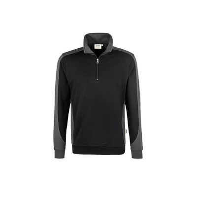 Zip-Sweatshirt Contrast Mikralinar® 476, schwarz/anthrazit, Größe 6XL