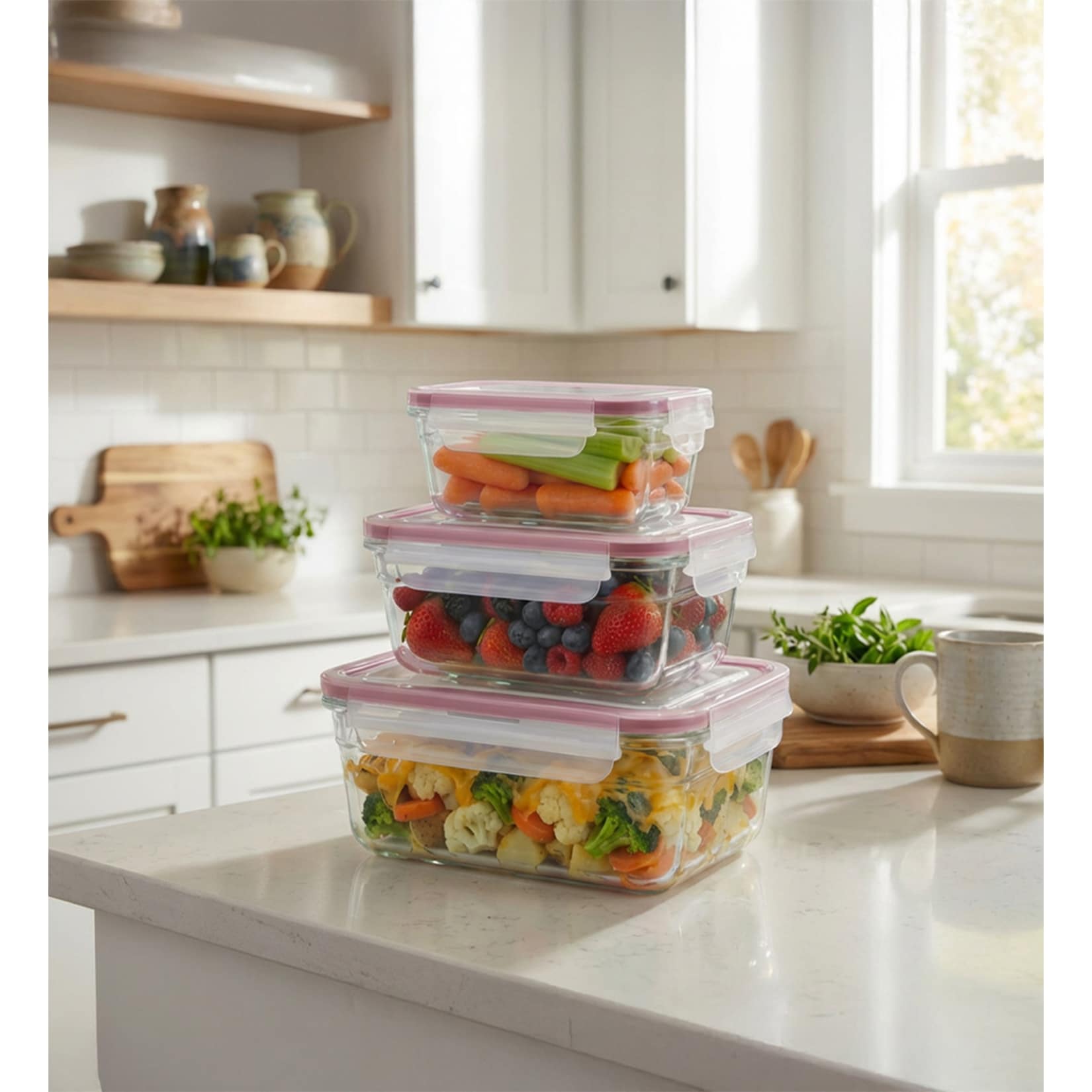 Glasslock Frischhaltedosen Set 3-teilig - violett