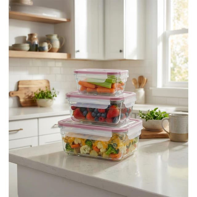 Glasslock Frischhaltedosen Set 3-teilig - violett
