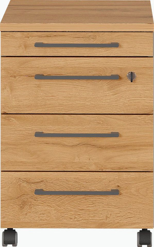 GERMANIA Rollcontainer Agenda, 42 x 61 x 49 cm, Laufrollen, Soft Close, abschließbar, Made in Germany