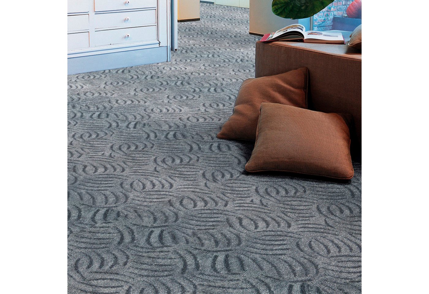 Andiamo Teppichboden Emmy, Strukturschlinge, Gesamthöhe ca. 9 mm, Luxusklasse LC1, rechteckig, Höhe: 21 mm, Breite 200, 300, 400 oder 500 cm, Hoch-Tief Effekt, strapazierfähig Bild 3