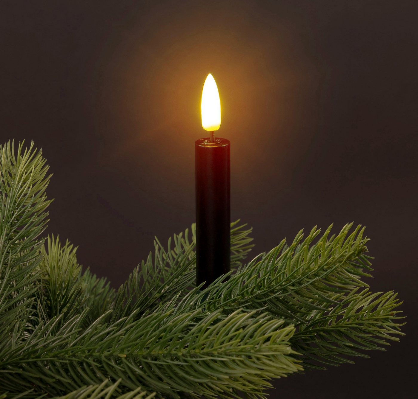 OTTO home LED-Christbaumkerzen Set 25 Stück m. Batterie, Fernbedienung, Timer, Farbe schwarz o. weiß, 25-flammig, 3D-Flamme, warmweiß, mit Dimm-/Flacker- und Timerfunktion, innen