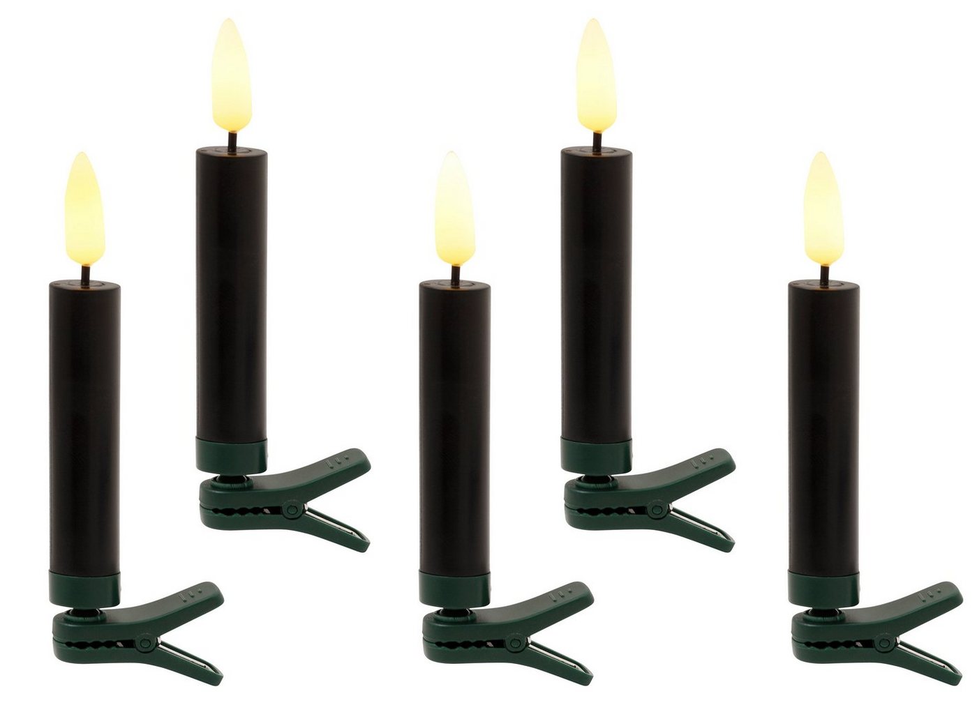 OTTO home LED-Christbaumkerzen Set 25 Stück m. Batterie, Fernbedienung, Timer, Farbe schwarz o. weiß, 25-flammig, 3D-Flamme, warmweiß, mit Dimm-/Flacker- und Timerfunktion, innen Bild 3