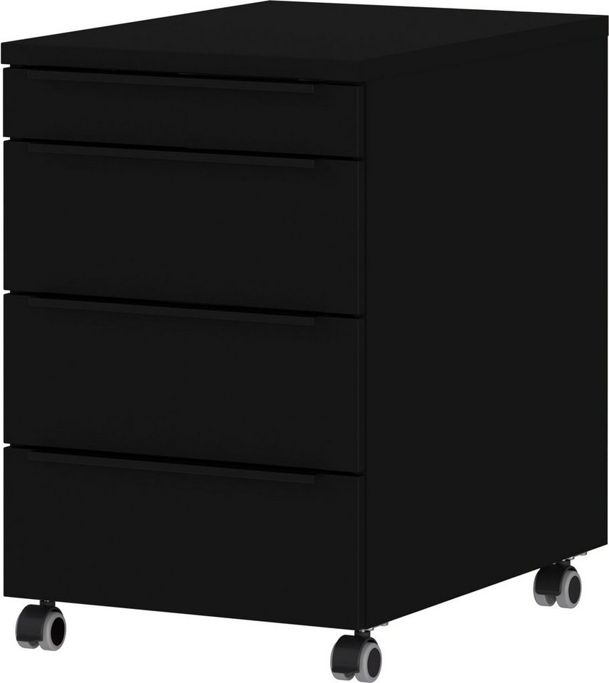 GERMANIA Rollcontainer Mailand, mit 4 Schubladen, optional mit Schubladendämpfung, 42 x 63 x 60 cm, Laufrollen, Soft Close, Metallgriffe, Made in Germany Bild 5