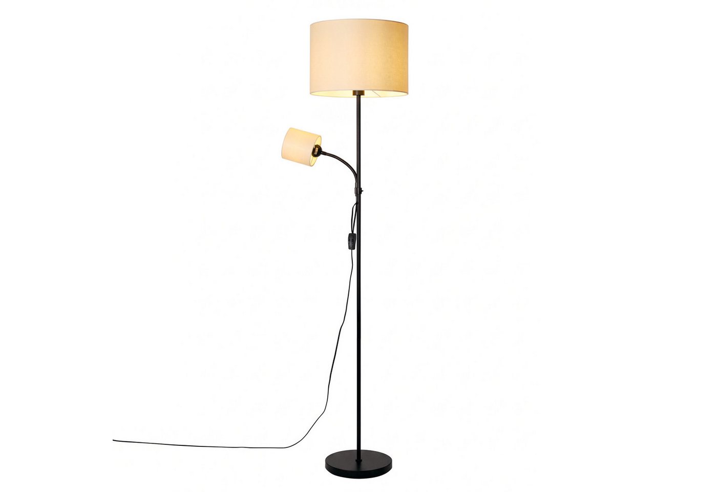 OTTO home Stehlampe Avveline - Textilschirm Stehleuchte, ohne Leuchtmittel, H. 168 cm, Stoffschirm Ø 36 x 25 cm E27 Leseleuchte Ø 12 x 11,5 cm E14 Bild 2