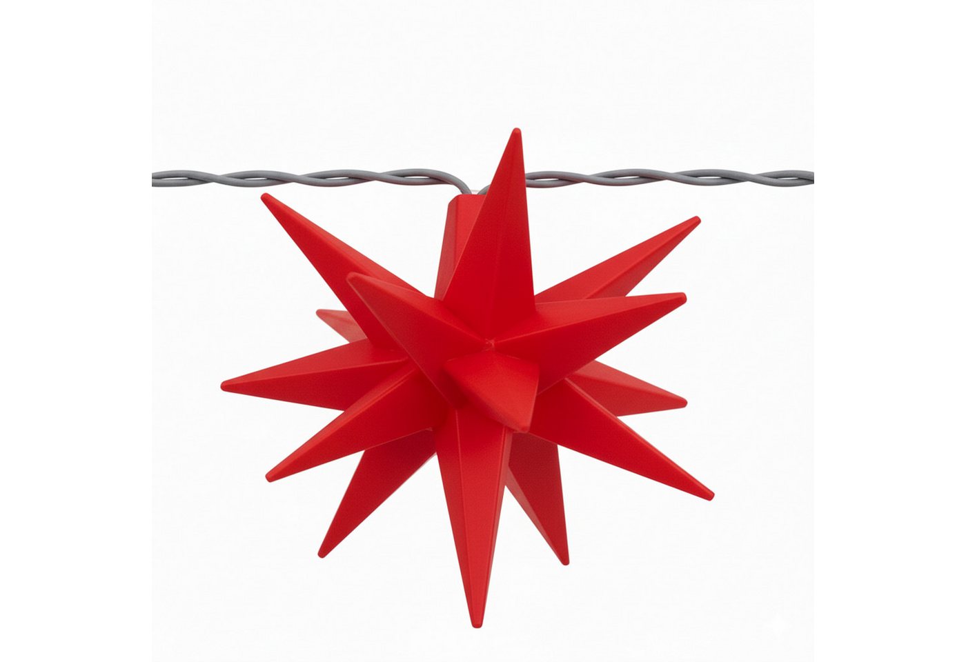 OTTO home LED-Lichterkette 10er 3D-Sterne, Timer, Länge 4,5m, Rot, Weiß oder Gelb, Indoor Outdoor, 10-flammig, mit Zeitschaltuhr, 4,5 m beleuchtet & 3 m Zuleitung, innen, außen